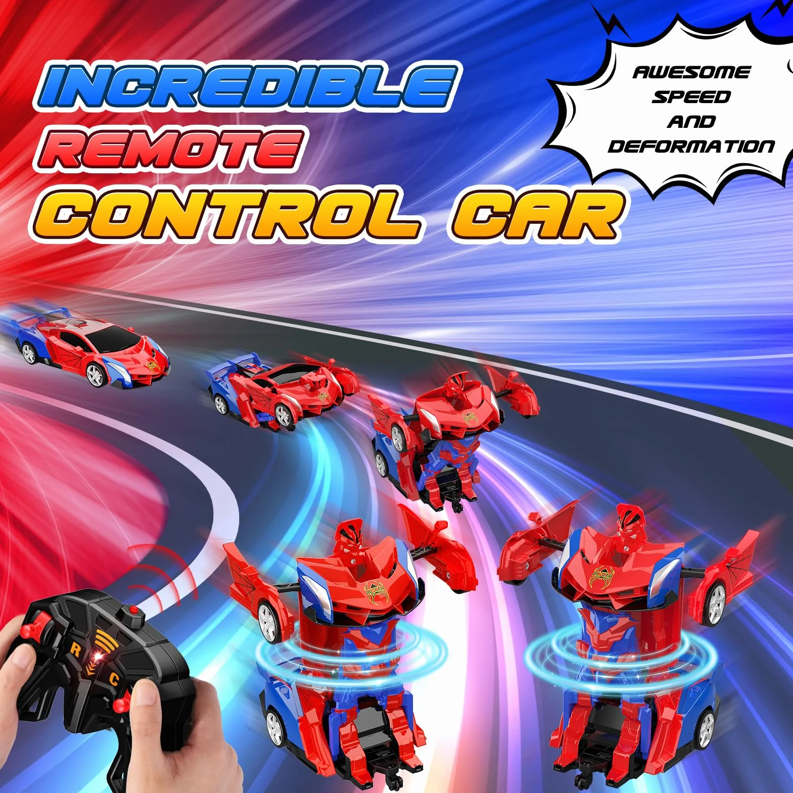 Braxel Coche Teledirigido Niños 3 4 5 6 7 8 Años, 2.4GHz Transforming RC Juguetes Monster Truck Regalo Niño 3-12 Años, Coche RC Robot Regalos para Niños de Pascua 2026