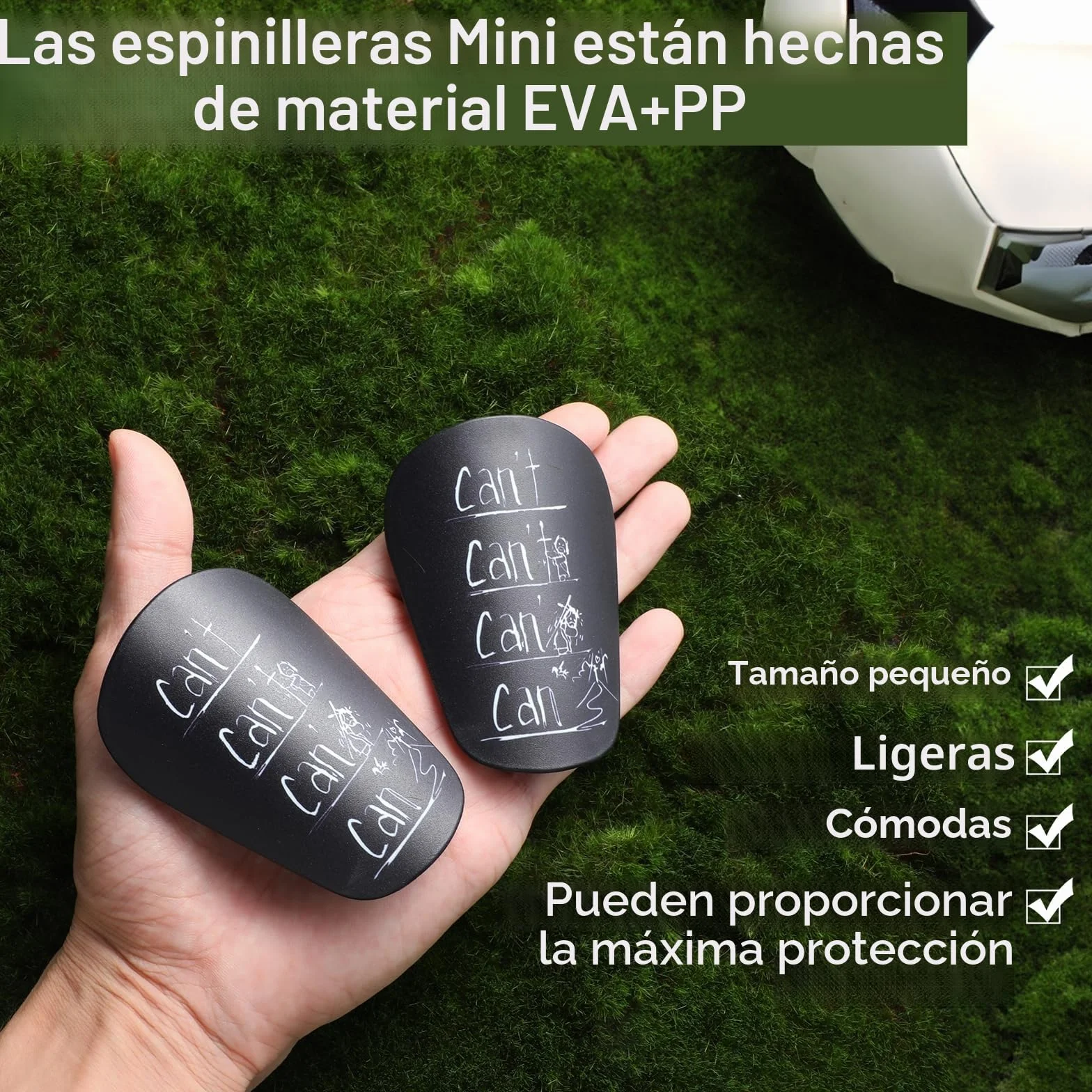 Tyqour mini espinilleras de fútbol para niños protectores de espinillas