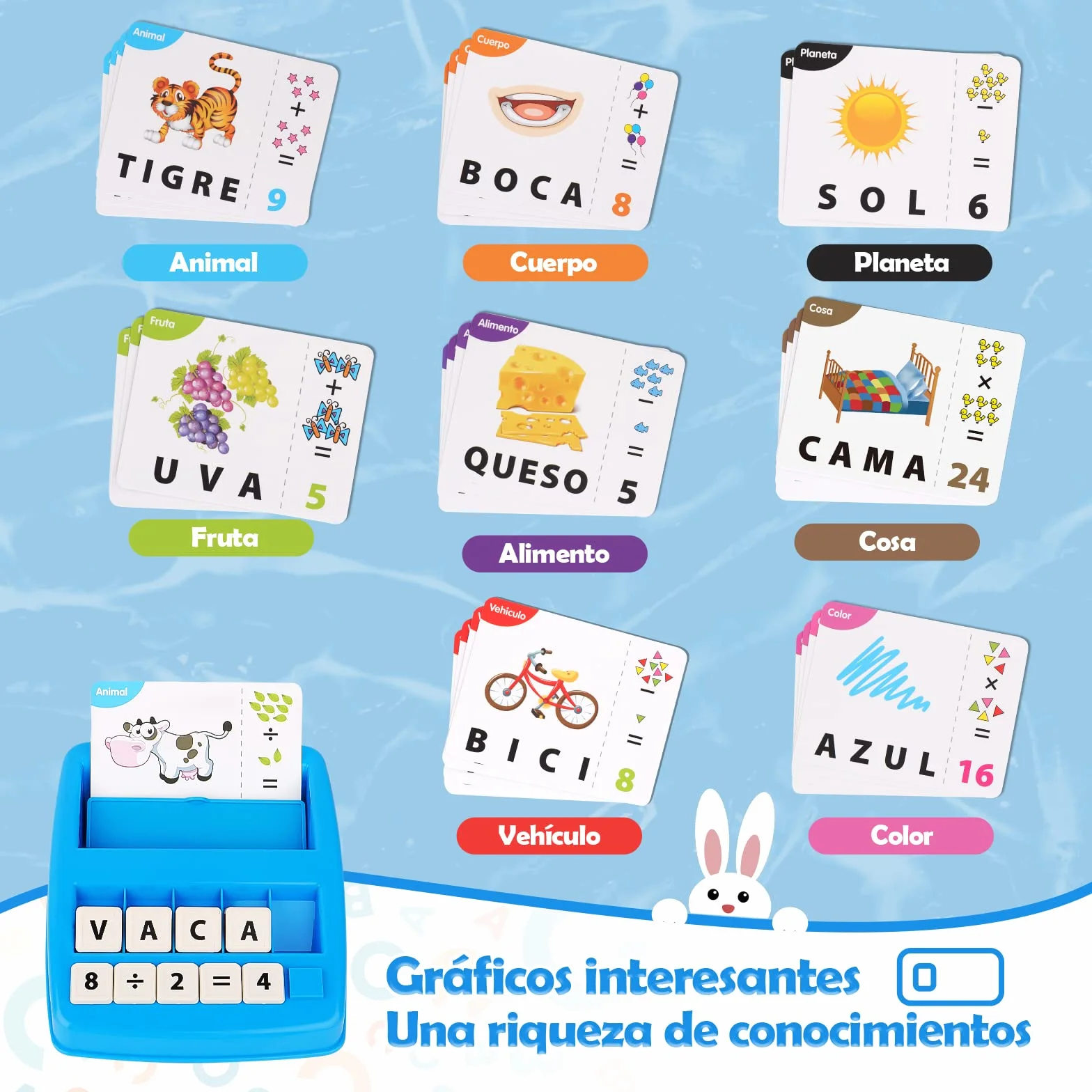 Joozmui Juguetes Niños 3 4 5 6 7 8 Años, Juegos Educativos Niños 3-10 Años Regalo Niña 3-11 Año Juegos para Niño Juguete Niña Aprender a Leer Juguete Montessori Scrabble Español