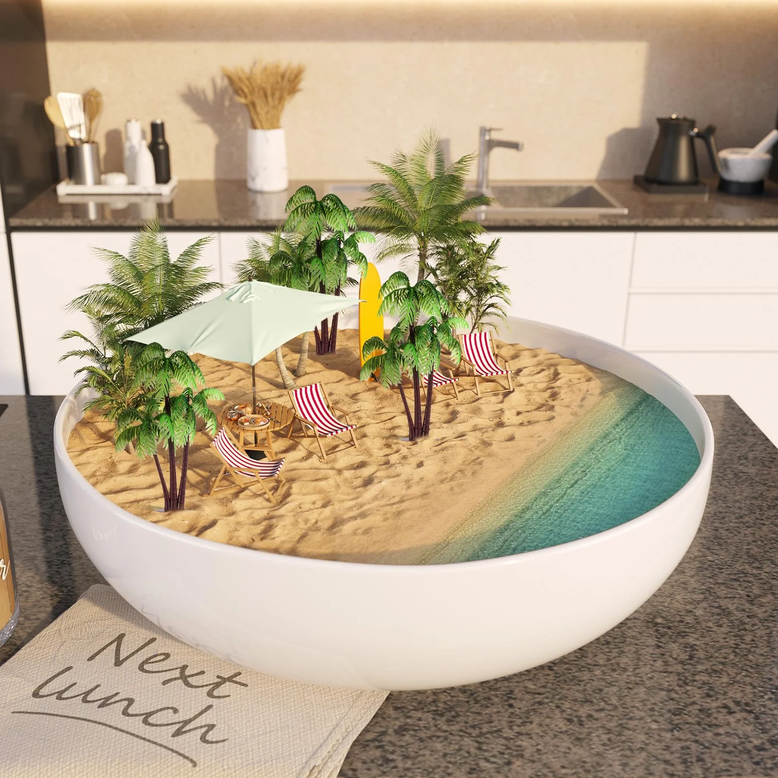Bewudy 10 Piezas de Modelo de Palmera en Miniatura, Mini Figuras de Palmera, Modelo de Mesa de Arena, Modelos de Plantas Verdes, simulación, Manualidades, decoración de Pasteles para