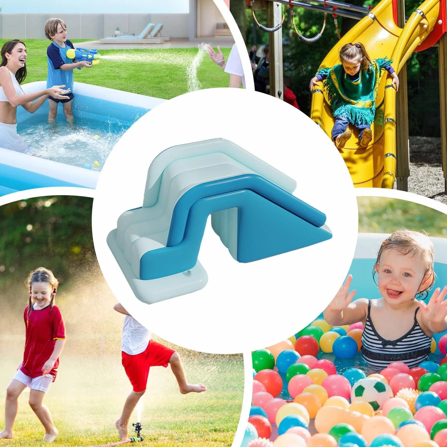 Tobogán Acuático Inflable para Piscina - Tobogán para Piscina Infantil, Tobogán Inflable para Piscina, Tobogán para Piscina De Bolas Y Piscinas, Tobogán Hinchable Infantil para Piscina Pool