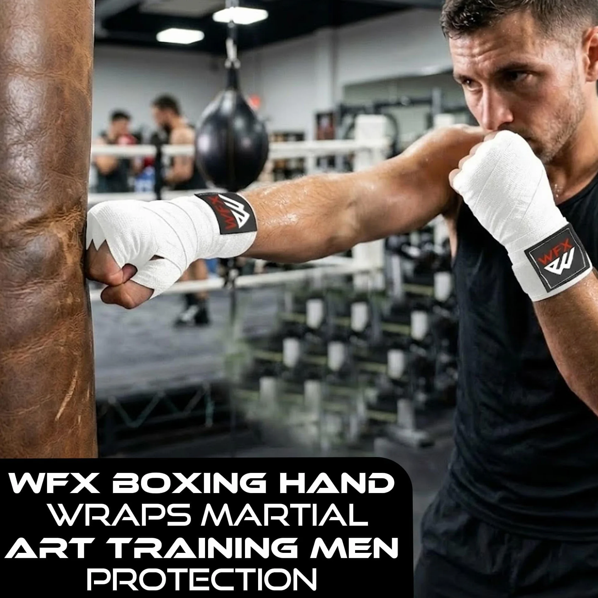WFX Vendas Boxeo Artes Marciales 3,5-4,5 Metros Guantes Interiores Correas Apoyo Muñeca Bolsa Entrenamiento Elástica Pesada Muay Thai