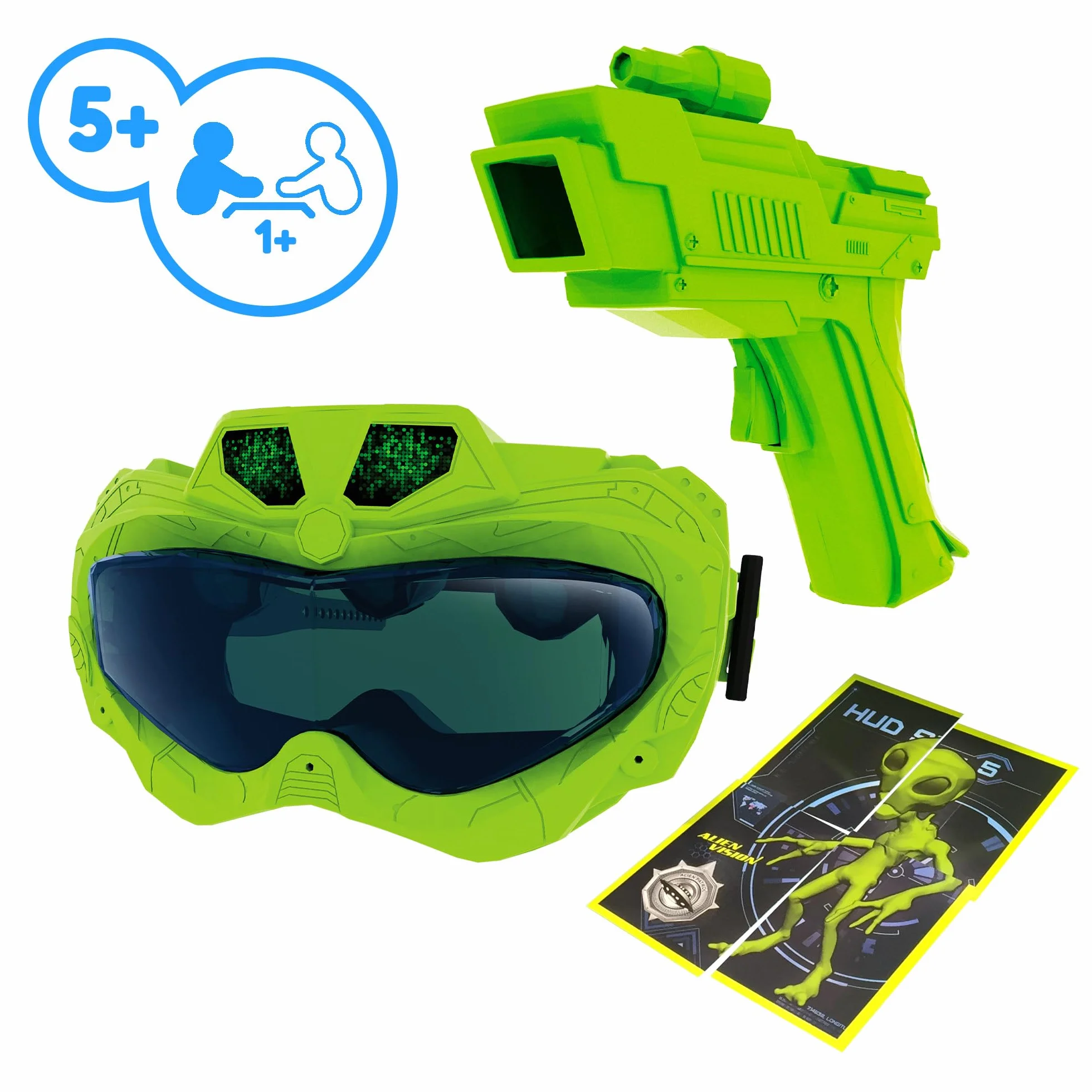 PLAY FUN BY IMC TOYS Alien Vision, Juego Interactivo con Máscara 3D y Pistola Láser, Diviértete Eliminando Aliens y Superando Niveles, Juguete Regalo para Niños y Niñas de+5 Años