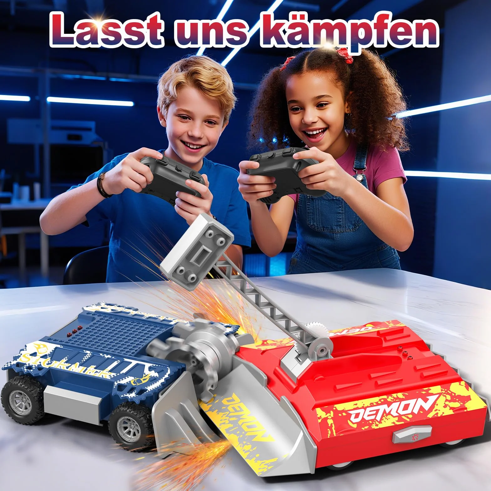 Sunrad BattleBots Arena MAX, juego de robot multijugador para niños, juguete de control remoto, para niños y niñas de 8 años