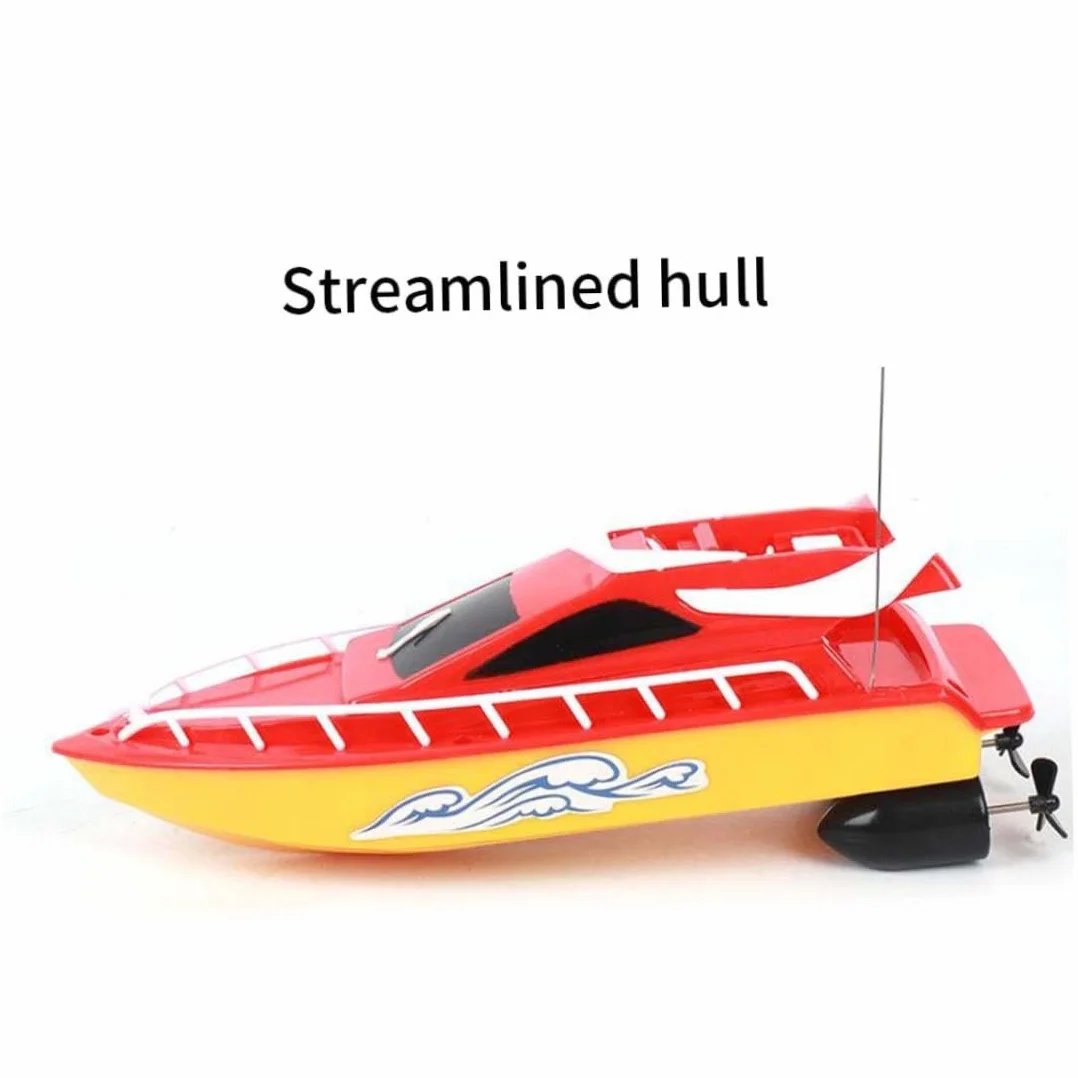 Barco RC de Carreras a Prueba de Agua Mini Juguete electrónico con Control Remoto - Barco RC para niños (sin batería), Rojo