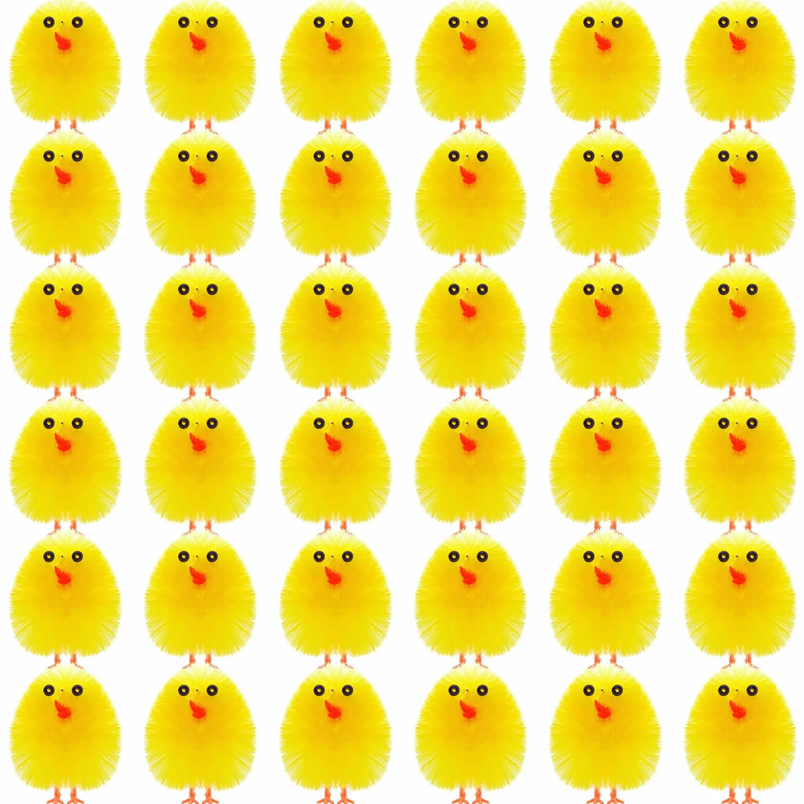 PLULON 36 Piezas Pollitos Amarillos de Pascua, Pollitos Esponjosos de Felpa para Decoración de Huevos, Fiestas de Búsqueda de Huevos y Detalles de Pascua