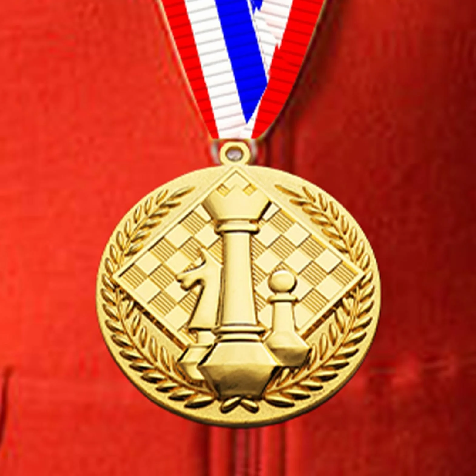 Medallas de ajedrez en relieve de oro para niños premios trofeo regalo