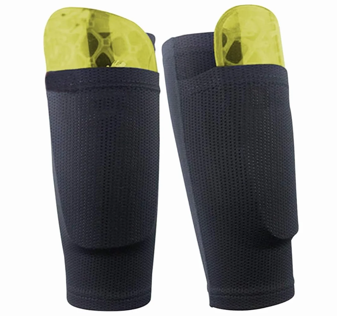 Fútbol Espinilleras Doble Capa Calcetines Manga Soccer Shin Guard Sleeves