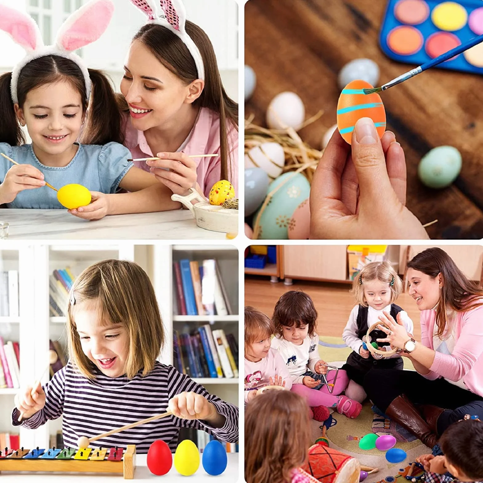 Shaker de Huevo,Maracas de Huevo,Maracas en Forma De Huevos,Huevos Musicales para Fiesta Infantil Cesta de Pascua Caza de Pascua,Musikinstrument Egg Shaker