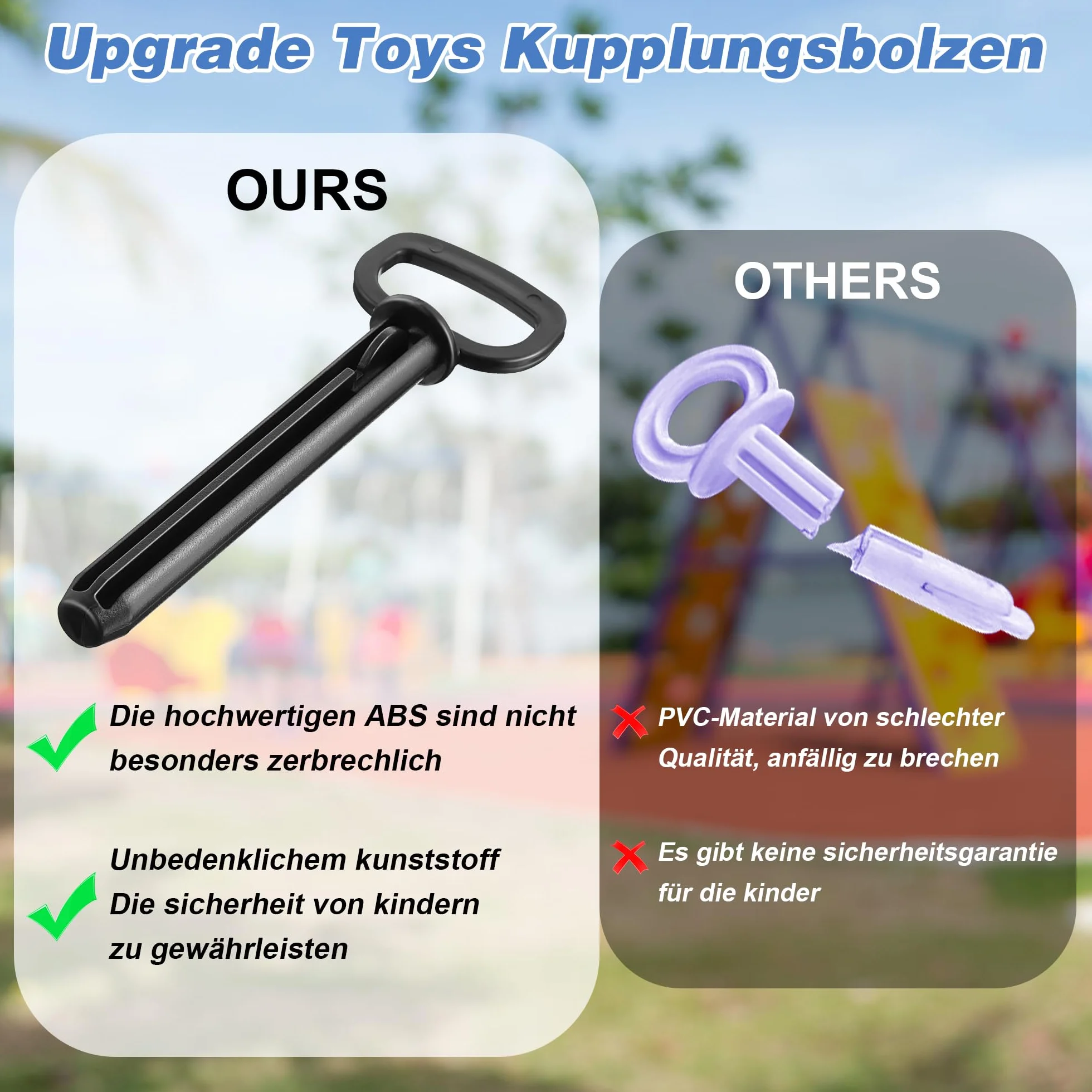 Enhon 3 Stück Toys Kupplungsbolzen Car Zubehör für Traktoren Zubehör für Trettraktoren Zum Anhängen Von Trailern, Zubehör für Kinderfahrzeuge, Schwarz Hochwertiger Kunststoff