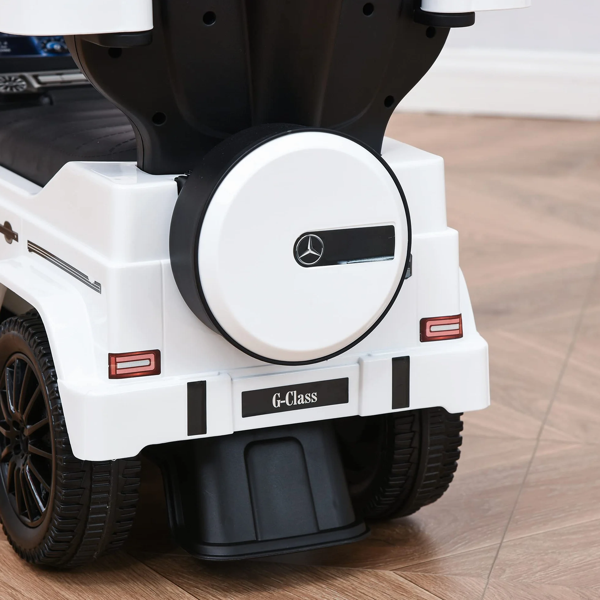 HOMCOM Correpasillos para Niños con Licencia Mercedes G350 Coche Correpasillos para Niños de 1-3 Años con Bocina Capota Extraíble y Barandilla Carga 25 kg 85,5x40,5x95 cm Blanco