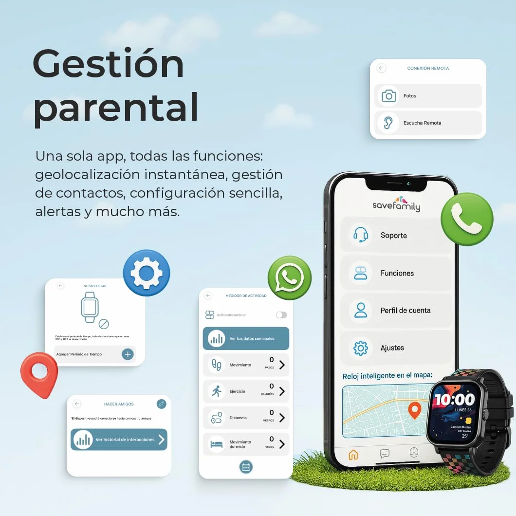 SaveFamily Iconic Plus 2 Reloj Inteligente Niño GPS Llamada Vídeo SOS SIM Gamer