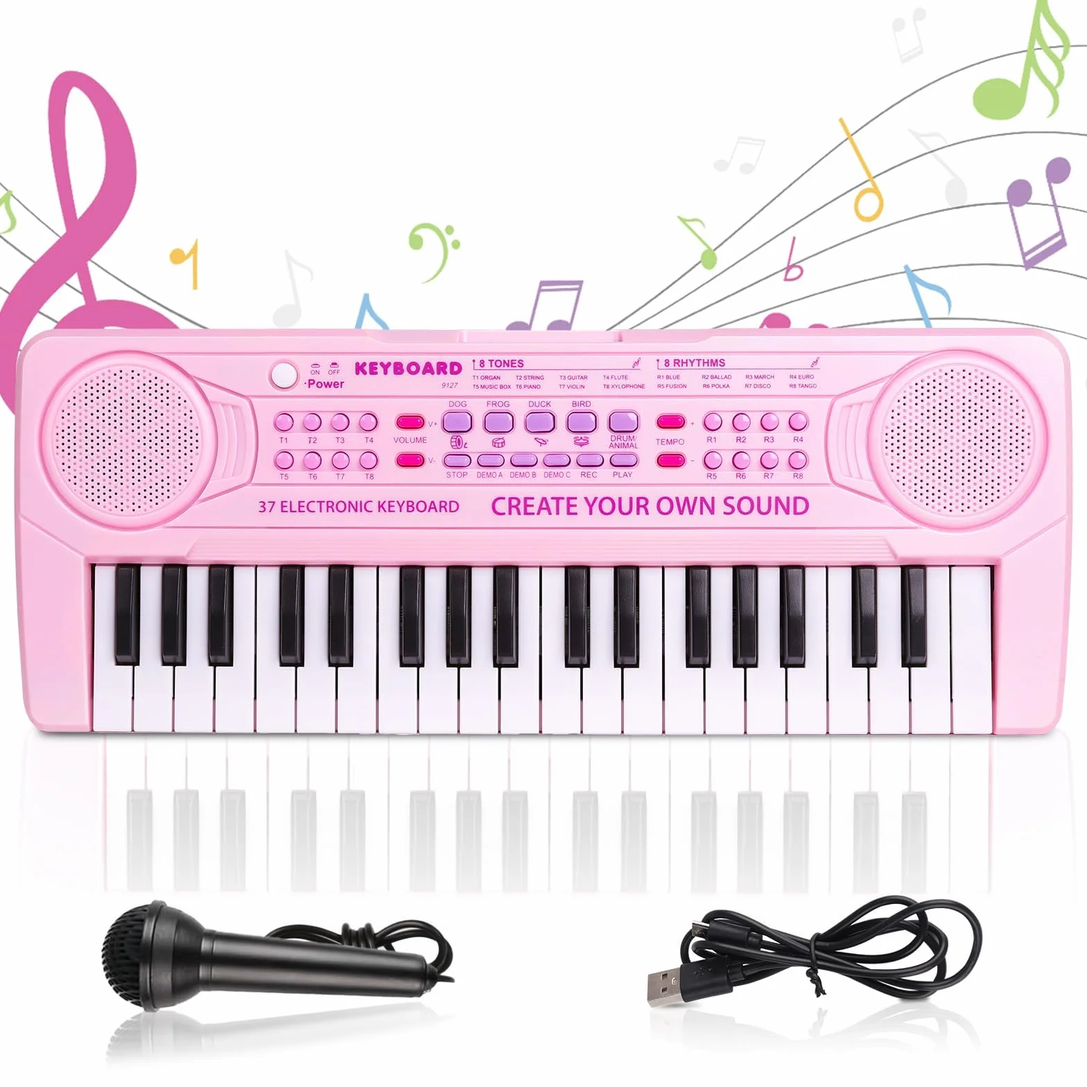 Teclado Piano 37 Teclas, Piano Electrónico Infantil, Teclado de Música Digital Portátil para Niños, Educativa Regalo para Principiant