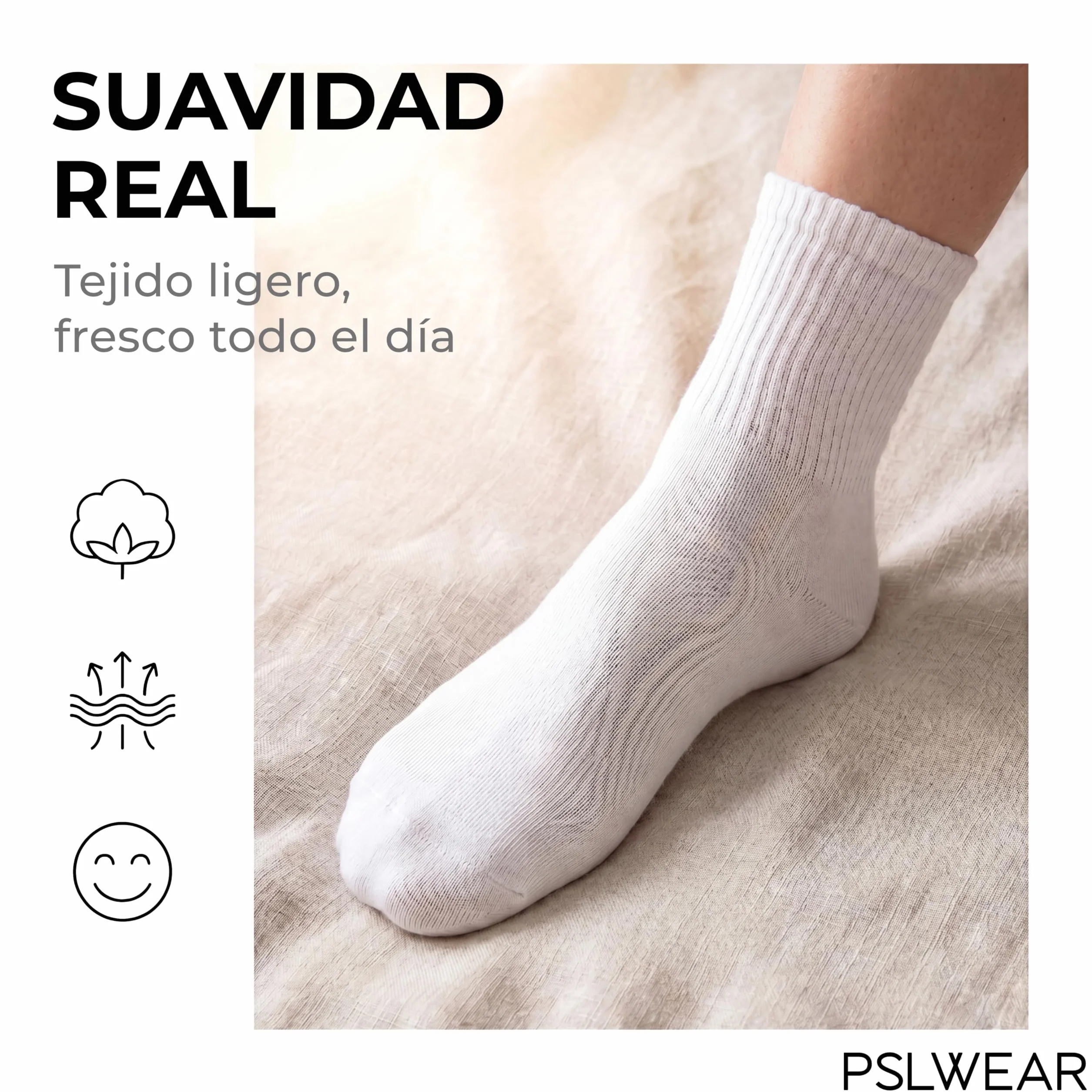 Calcetines Cómodos Resistentes Transpirables Pack 6 Pares Hombre Mujer