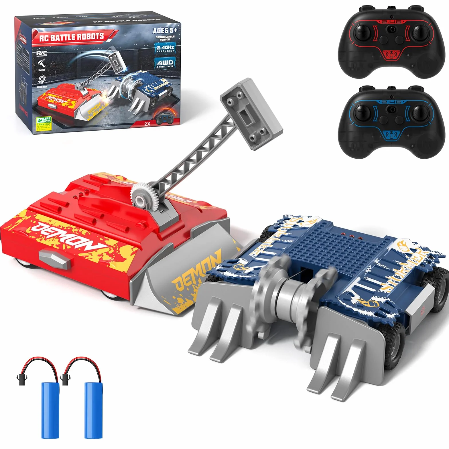 Sunrad BattleBots Arena MAX, juego de robot multijugador para niños, juguete de control remoto, para niños y niñas de 8 años