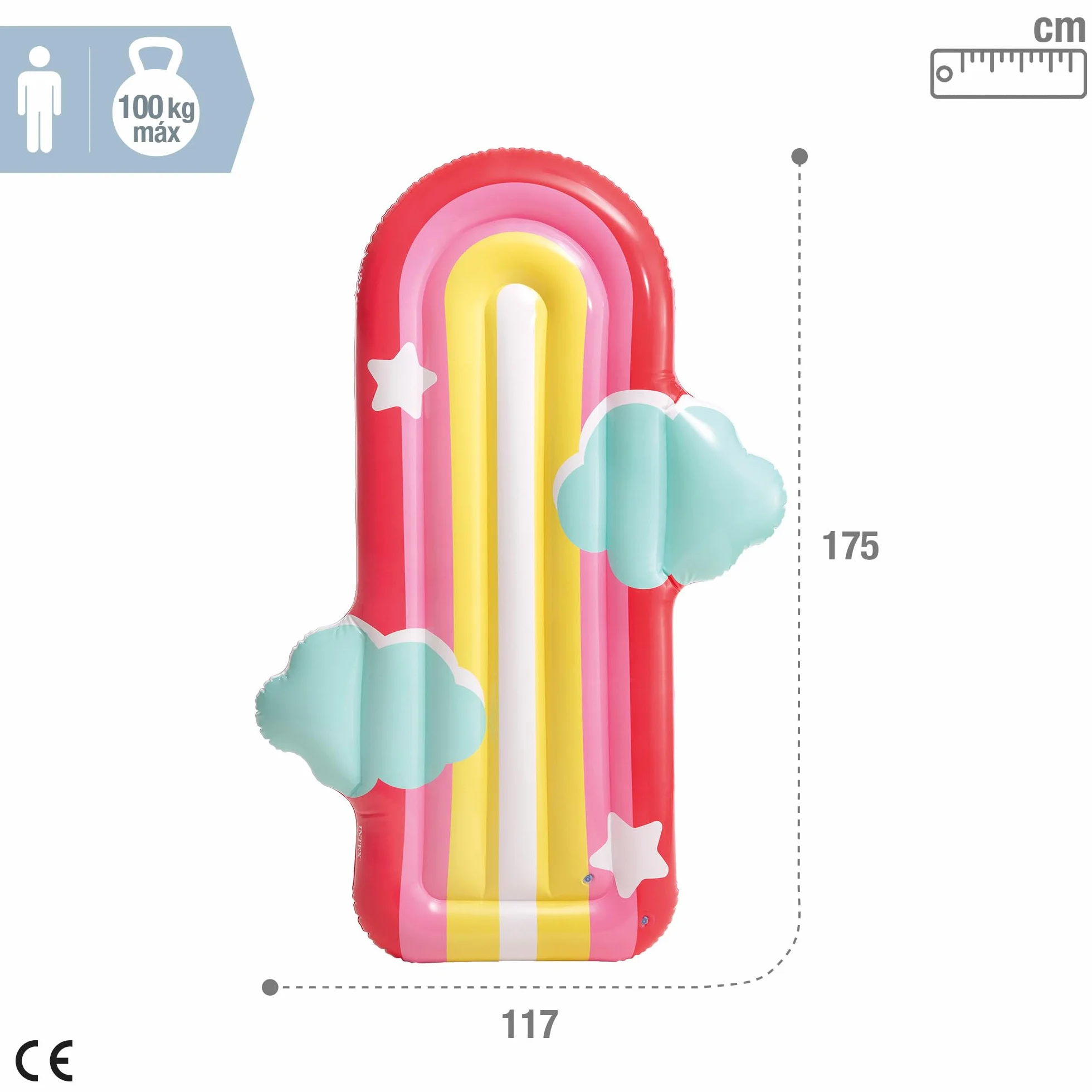 Intex Colchoneta Hinchable, Incluye Parche reparación, Colchonetas de Piscina, Hinchables Playa, Juguete Agua, Flotador