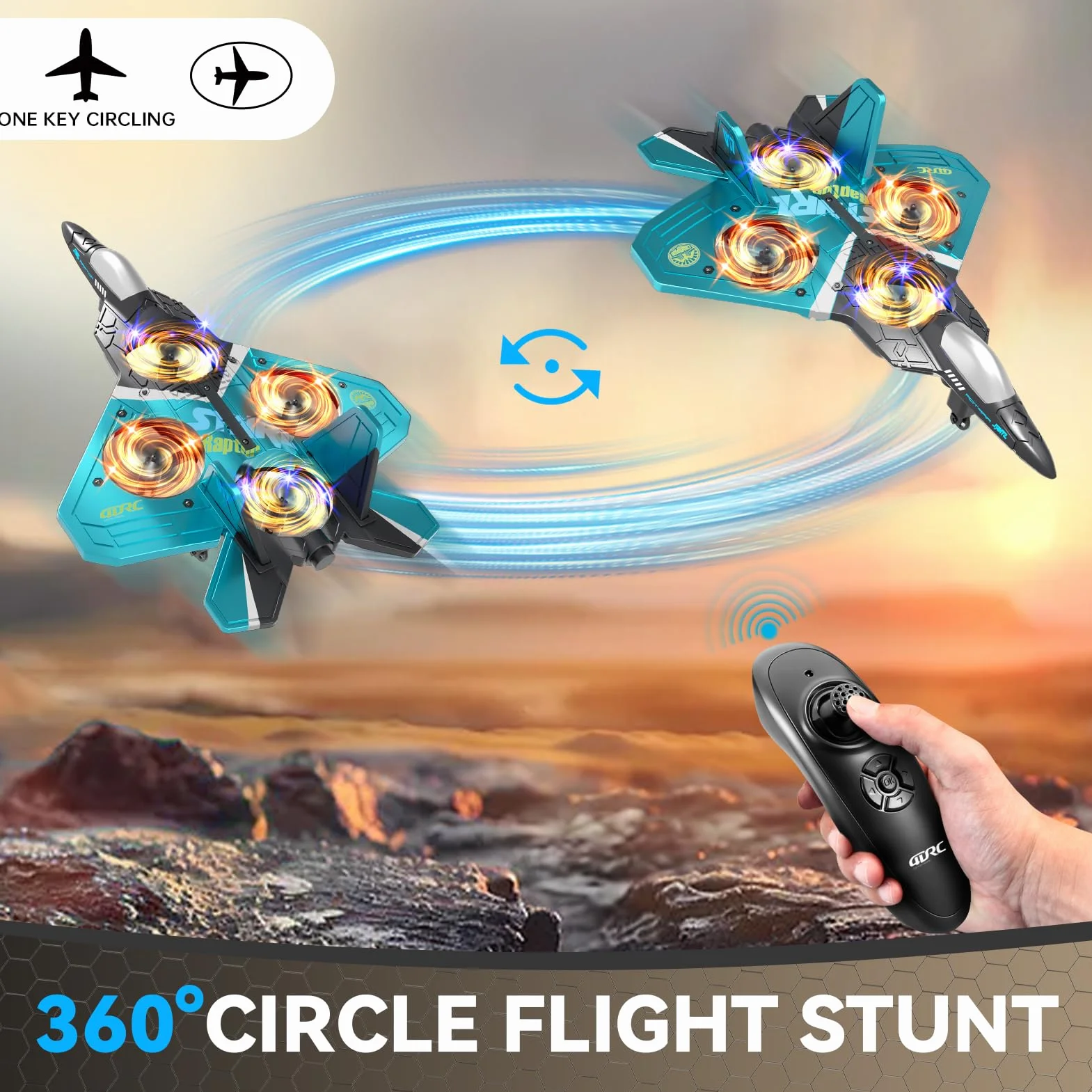 4DRC Avión teledirigido con Control Remoto, 6 Canales, 2,4 GHz, avión de Control Remoto para Principiantes, Avión RC para Adultos y niños, Simple y Listo para Volar