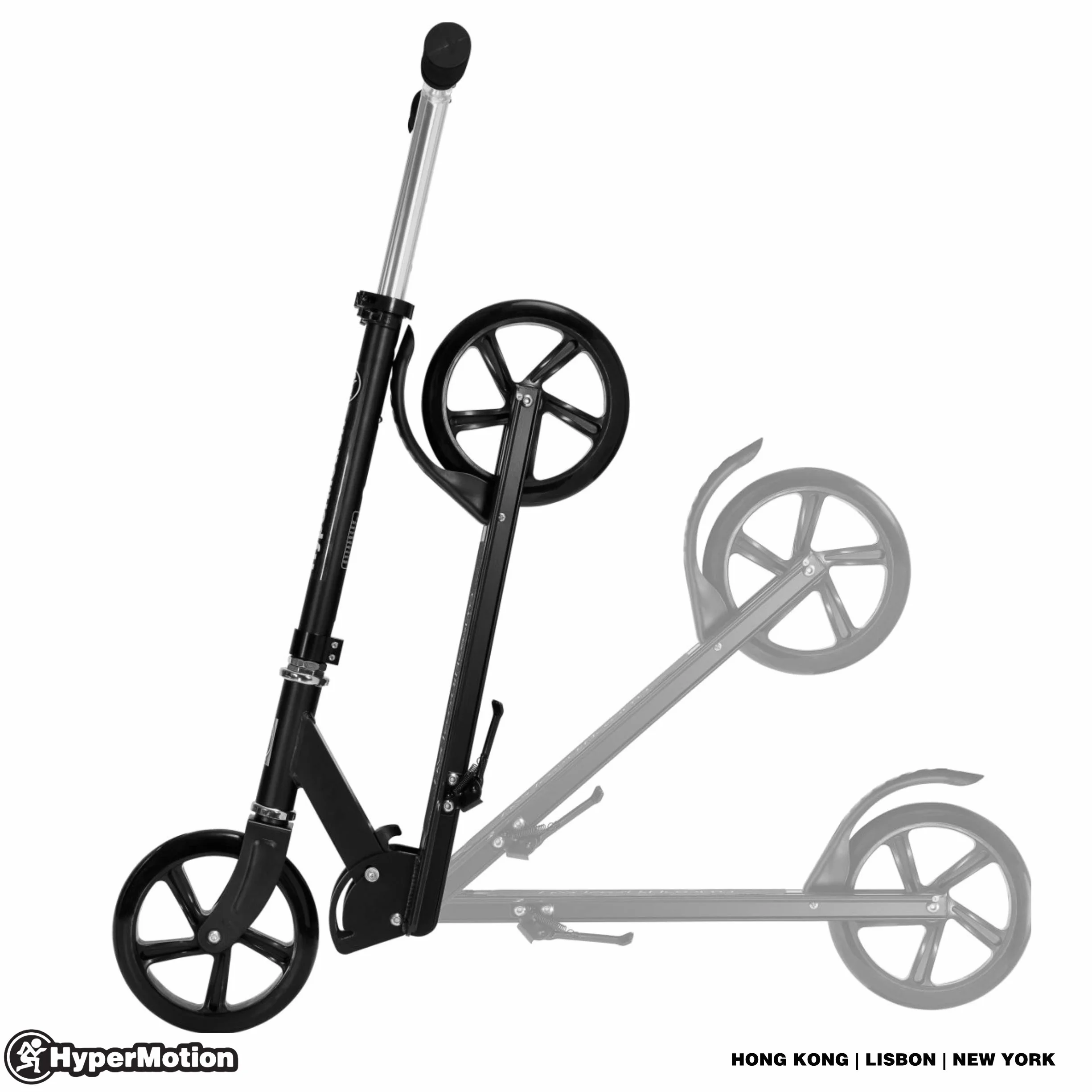 HyperMotion Patinete para Adultos, 3,2kg de Ruedas Grandes 200mm, Carga Máxima de 100kg, Scooter con Manillar Ajustable y ABEC-7, Patinete Plegable y Antideslizante Rockster