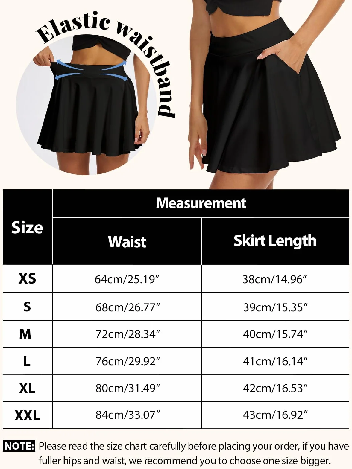 Falda Patinadora para Mujer Cintura Alta Elástica Bolsillos Minifalda de Tenis XS-XXL