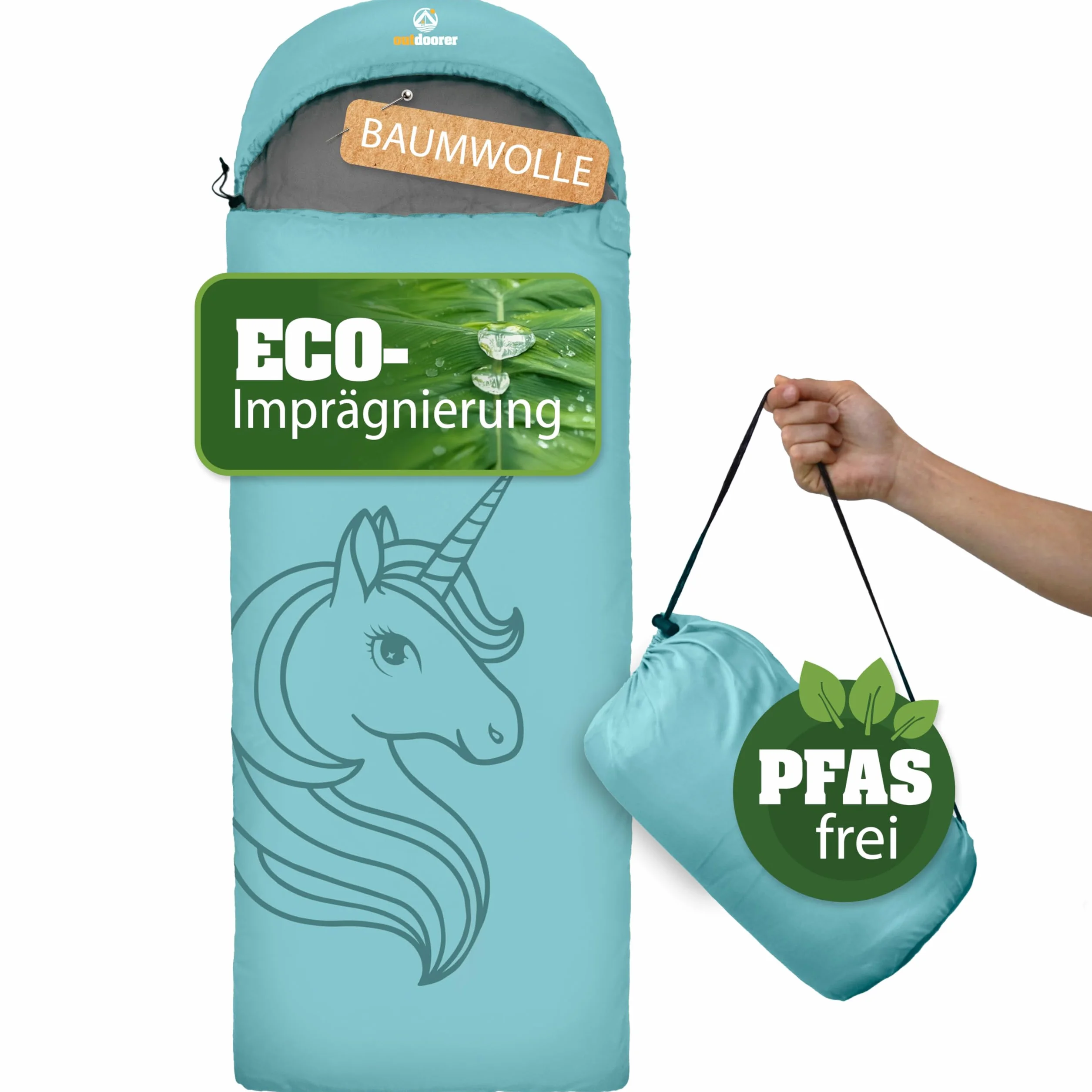 outdoorer Saco de dormir infantil Dream Express con forro de algodón