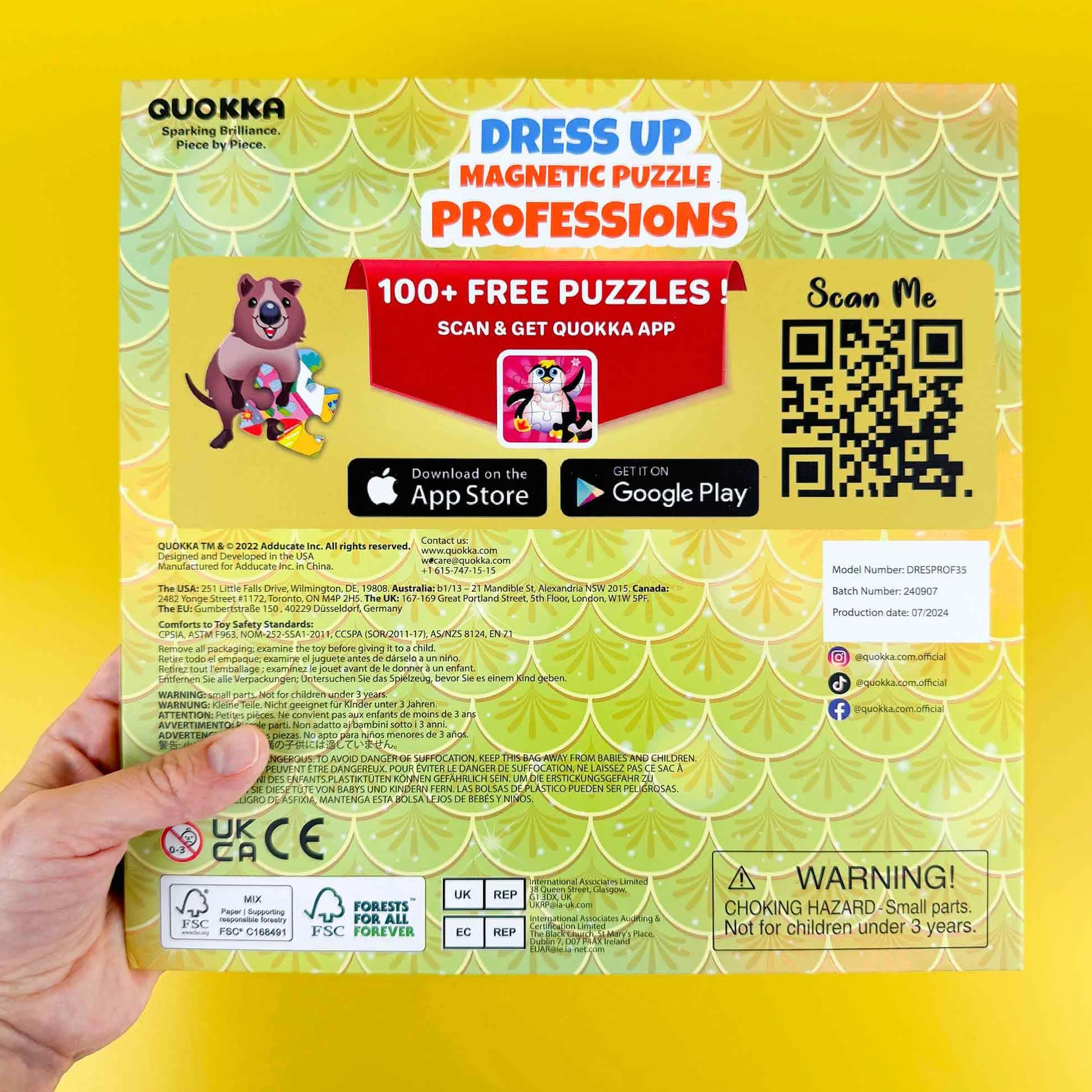 QUOKKA Vestir Muñecas Magnetico para Niños 2 3 Años – Juegos de Viaje Niñas 3 4 Años – 35 Piezas Puzzle Magnético para Avión y Coche – Muñecas Recortables Profesiones – Regalos para Niñas de 2 a 5