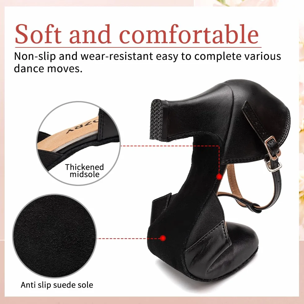 Zapatos de Baile Profesionales Mujer Salsa Bachata Tango Tacón 6cm Suela Ante