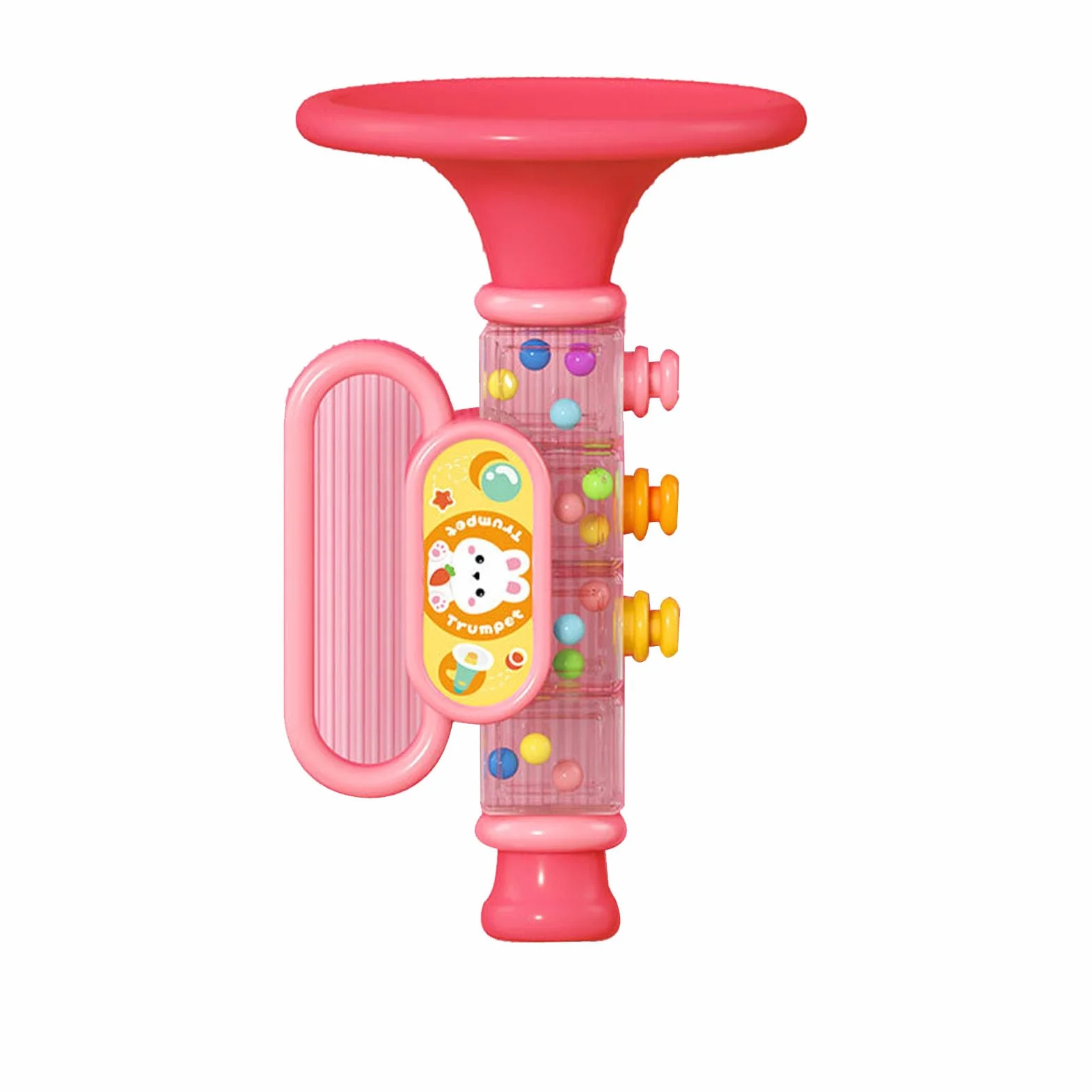 Hidyliu Juguete de Trompeta para bebé, Diseño de Dibujos Animados Adorable, Mini Trompeta Multifuncional para Educación Temprana, Material: ABS (Rosa)