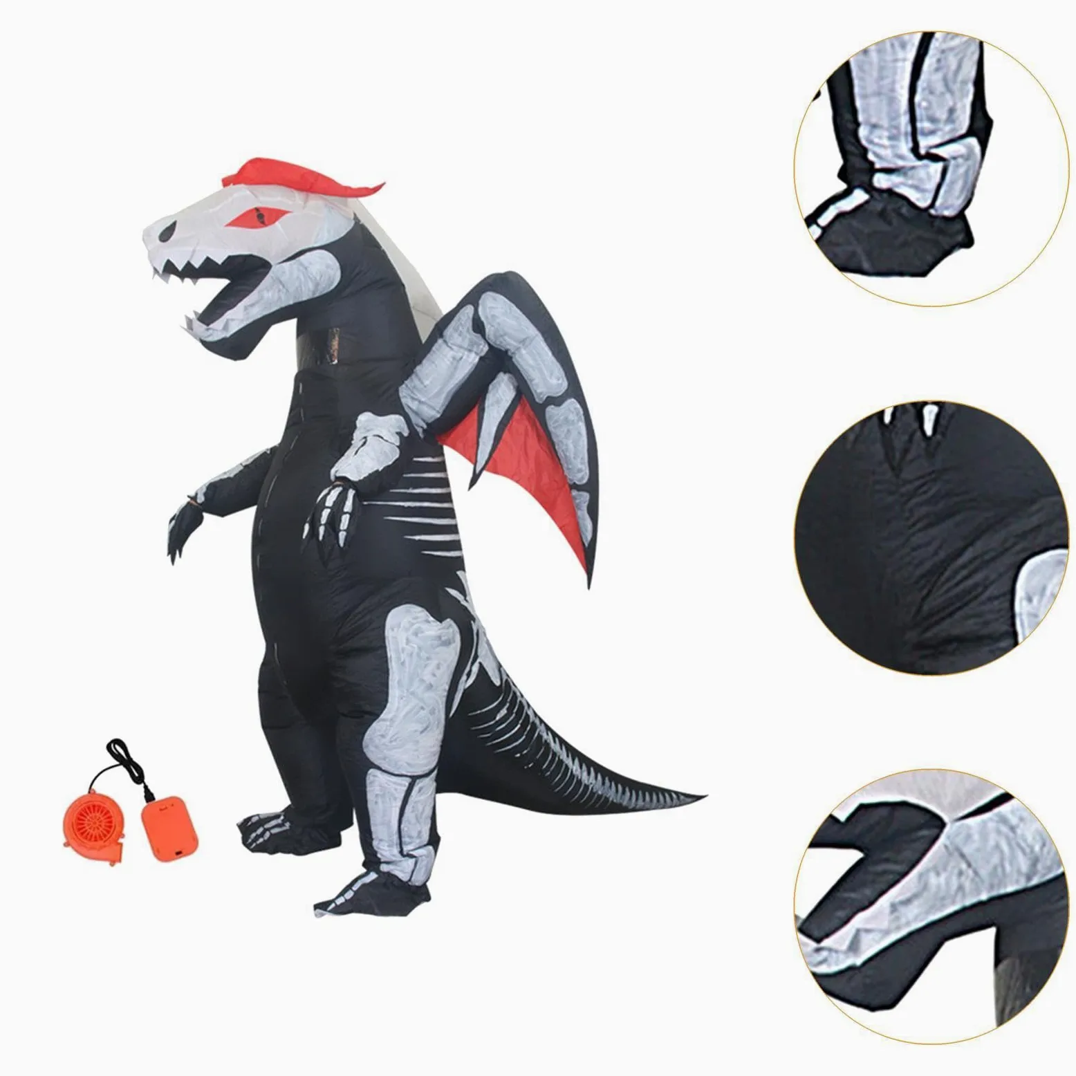 Disfraz Inflable de Dinosaurio para Fiestas Temáticas, Espectáculos de Halloween