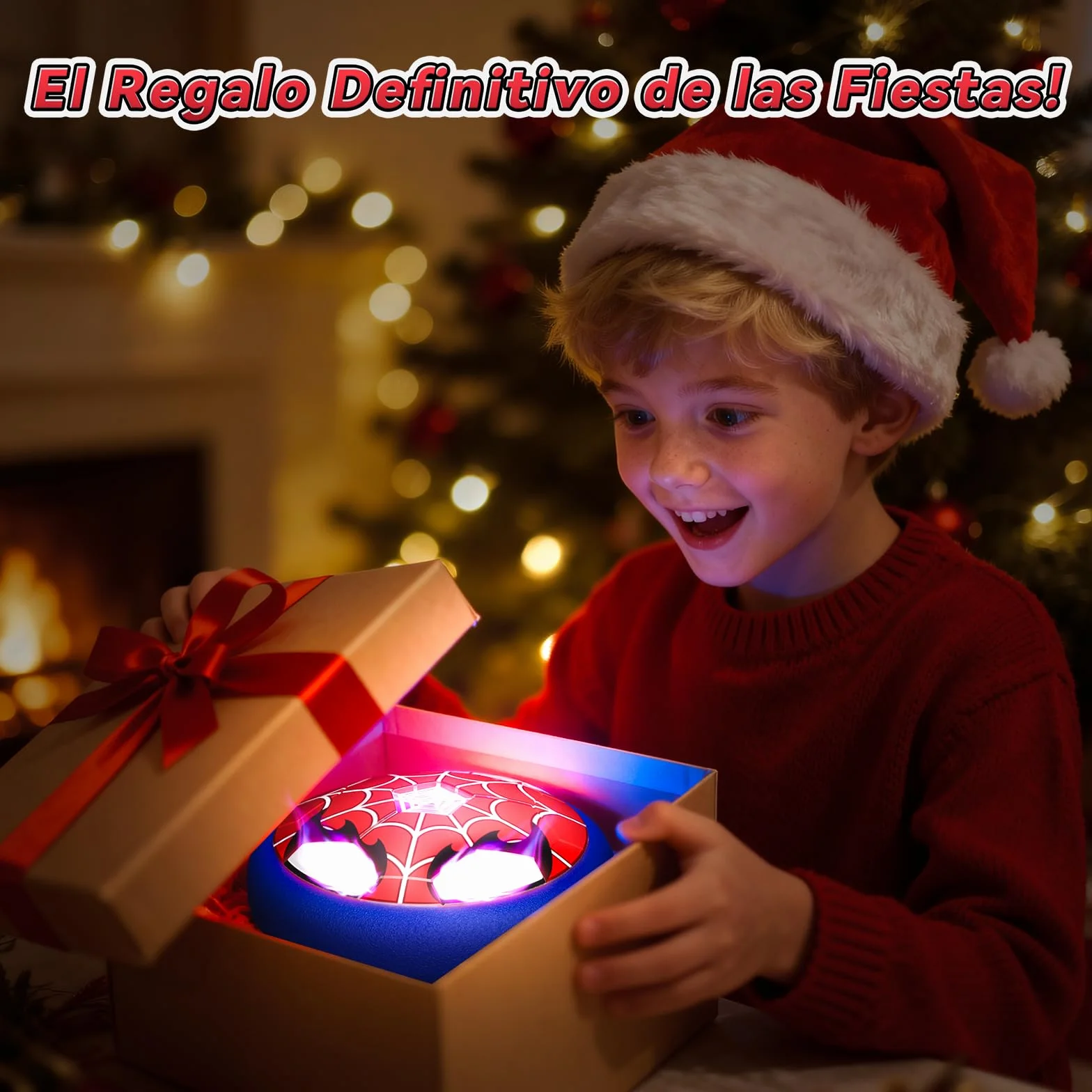 Balon Futbol con Ojos & Telaraña Luminosos, Juguetes Niños 4 5 6 7 8 9 10 Años, Interior Dutbol Flotante Exterior Jardin Juegos Niños 3-10 Años Regalo Niño 3-12 Años Football Regalos Cumpleaños