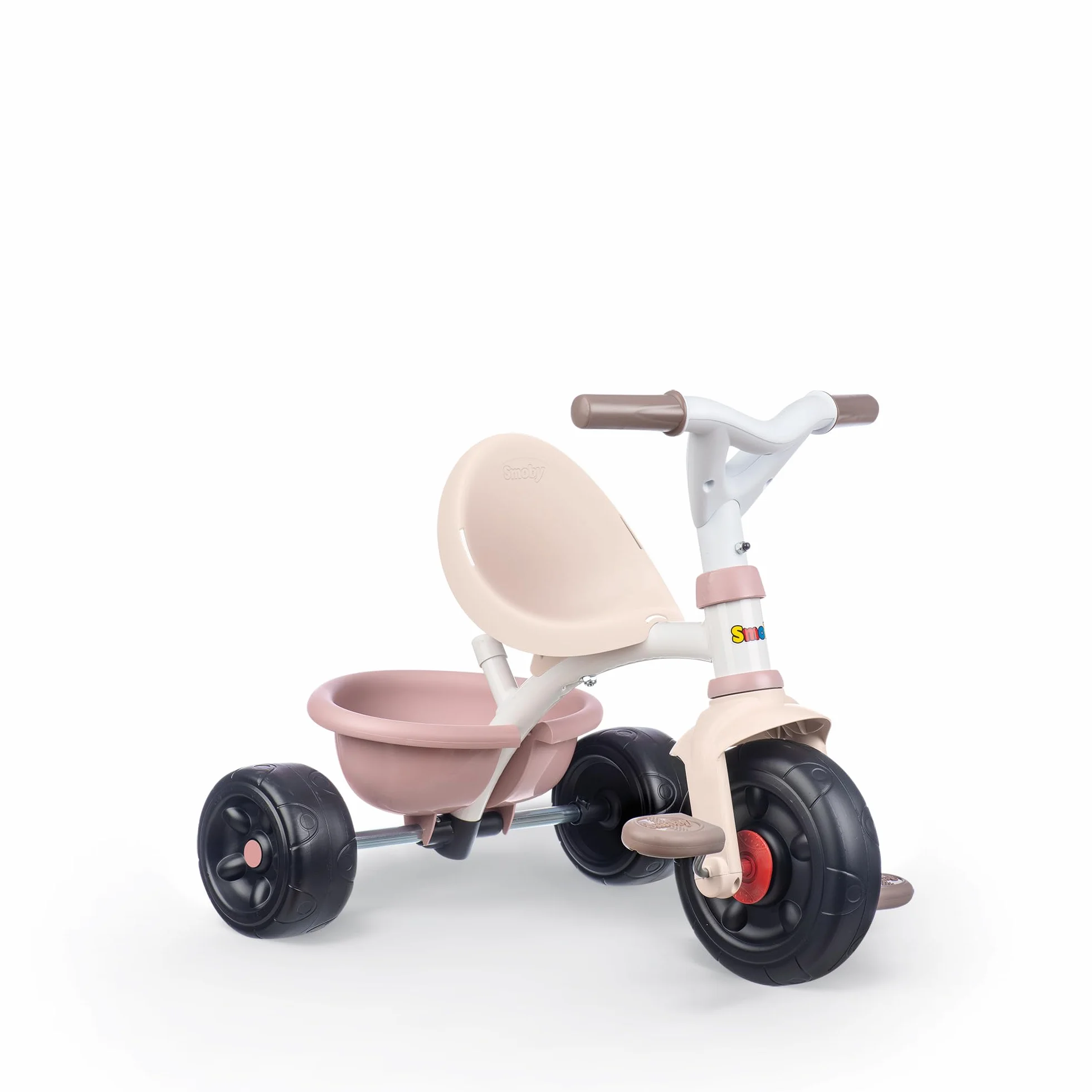 Smoby - Triciclo Evolutivo Be Fun Rosa, Sillín Regulable, Bloqueo de Dirección, Cinturón de Seguridad, Volquete Trasero, Barra Parental Regulable (7600740335)