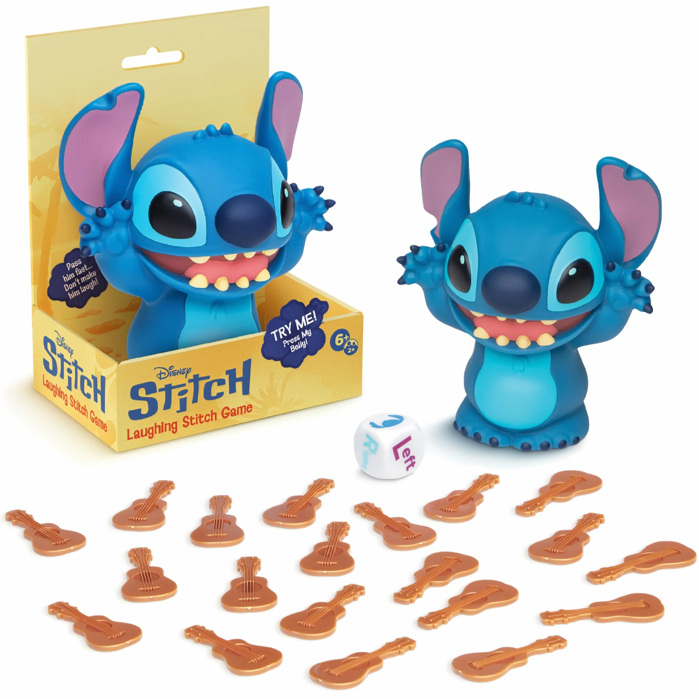 Goliath – Disney Laughing STITCH Game – Juego de Mesa Divertido para Niños 6+ Años – Velocidad & Reflejos – Stitch Electrónico con Sonidos, Dado y Fichas – Para Familia– 2+ Jugadores – Pilas Incluidas