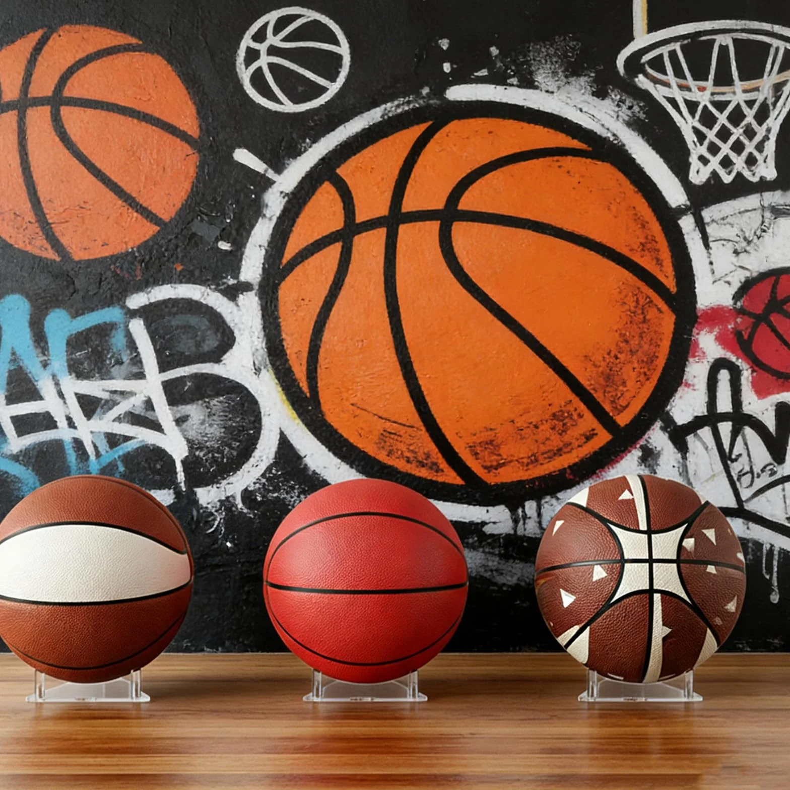 Soporte para pelotas acrílico transparente para voleibol