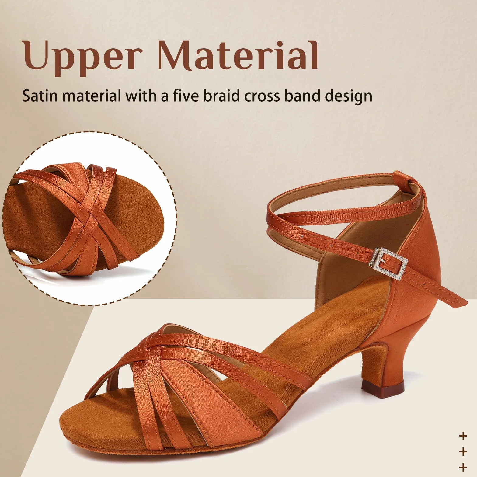 Zapatos de Baile Latino Mujer Satén Tacón 5cm Modelo-811