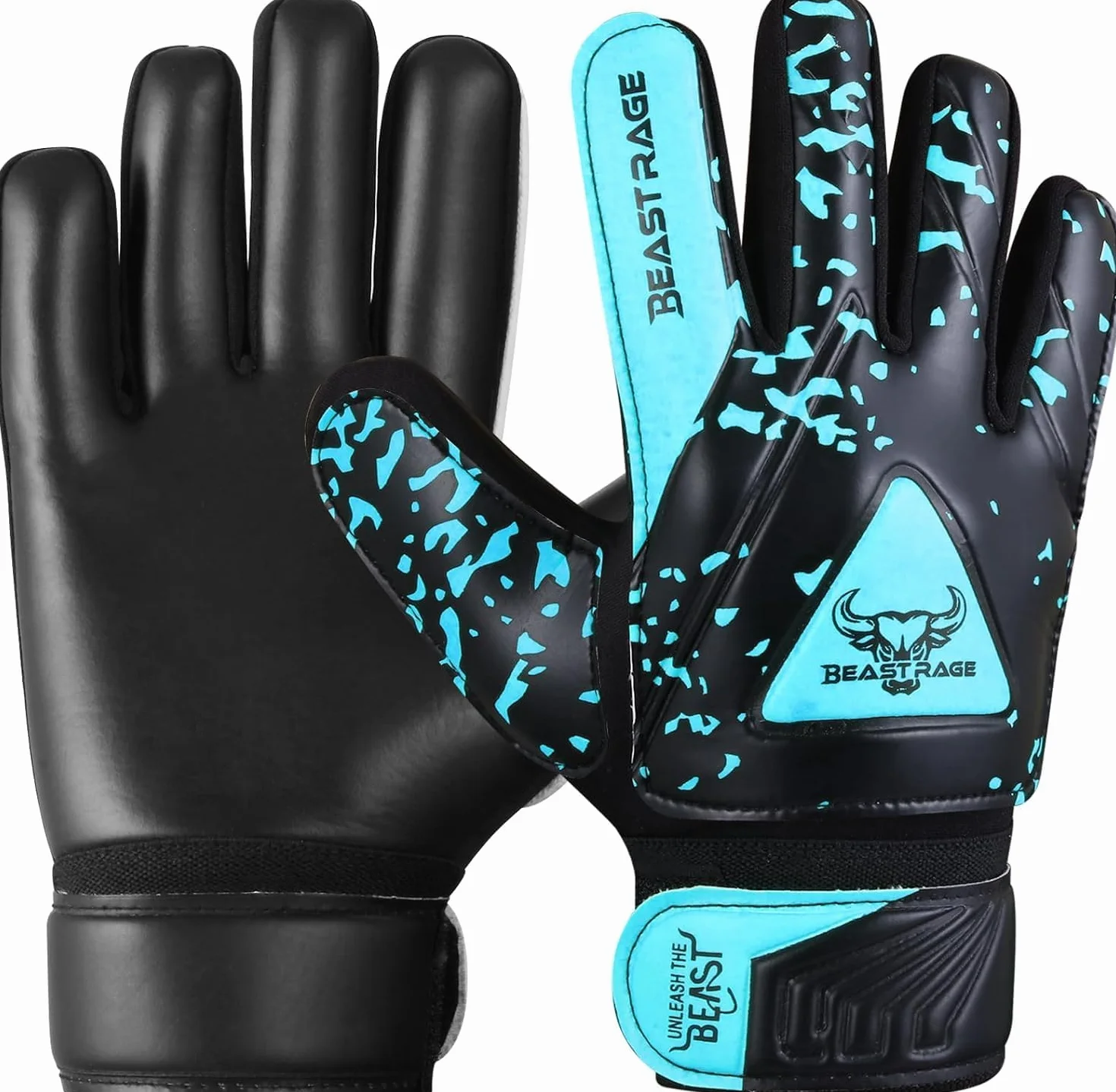 BEAST RAGE Guantes de Portero para niños y jóvenes, Soporte de muñeca Doble, Agarre Fuerte, Palma Acolchada
