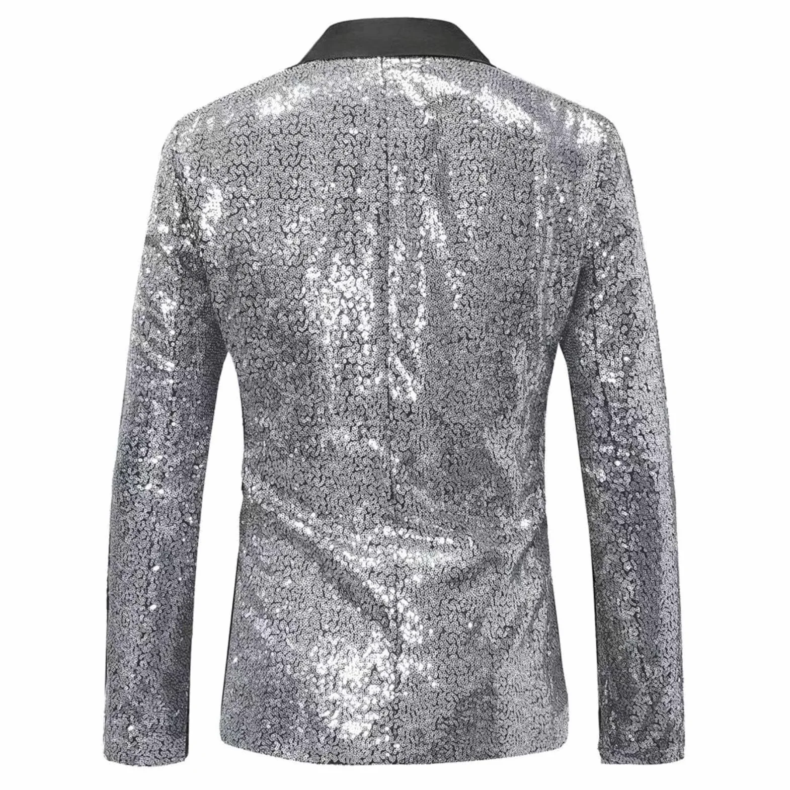 Disfraz de carnaval con lentejuelas para hombre, con alas para escenarios y fiestas, manga larga