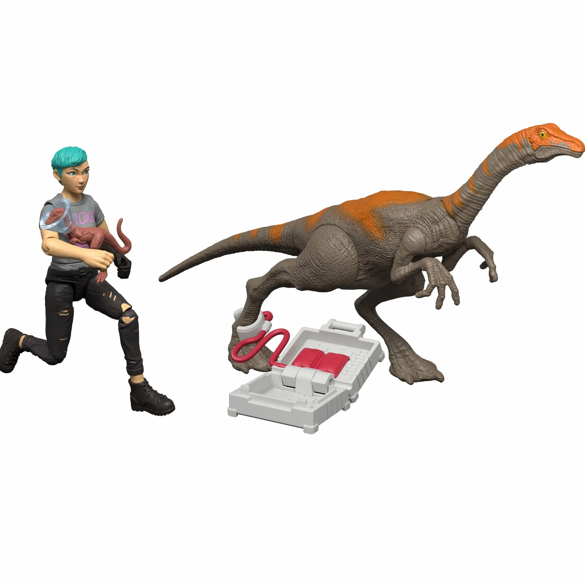 Mattel Jurassic World Teoría del Dinocaos Calendario de Adviento con 12 Puertas, 12 días de sorpresas, Smoothie y Otras 9 Figuras de Dinosaurios, Figura de Brooklynn, JGM17