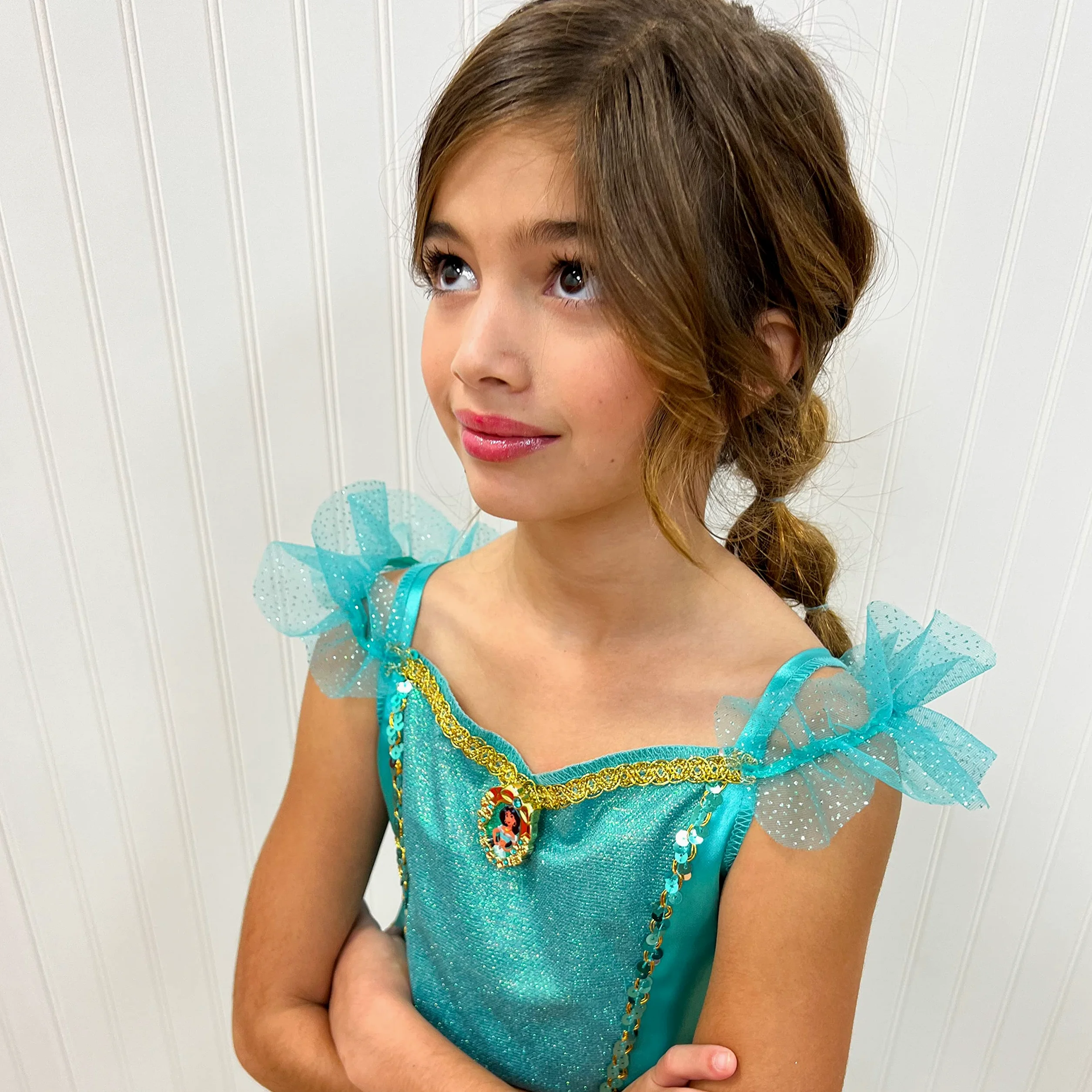 Disguise Disfraz oficial de princesa Jasmine para niñas, disfraz oficial de princesa Disney