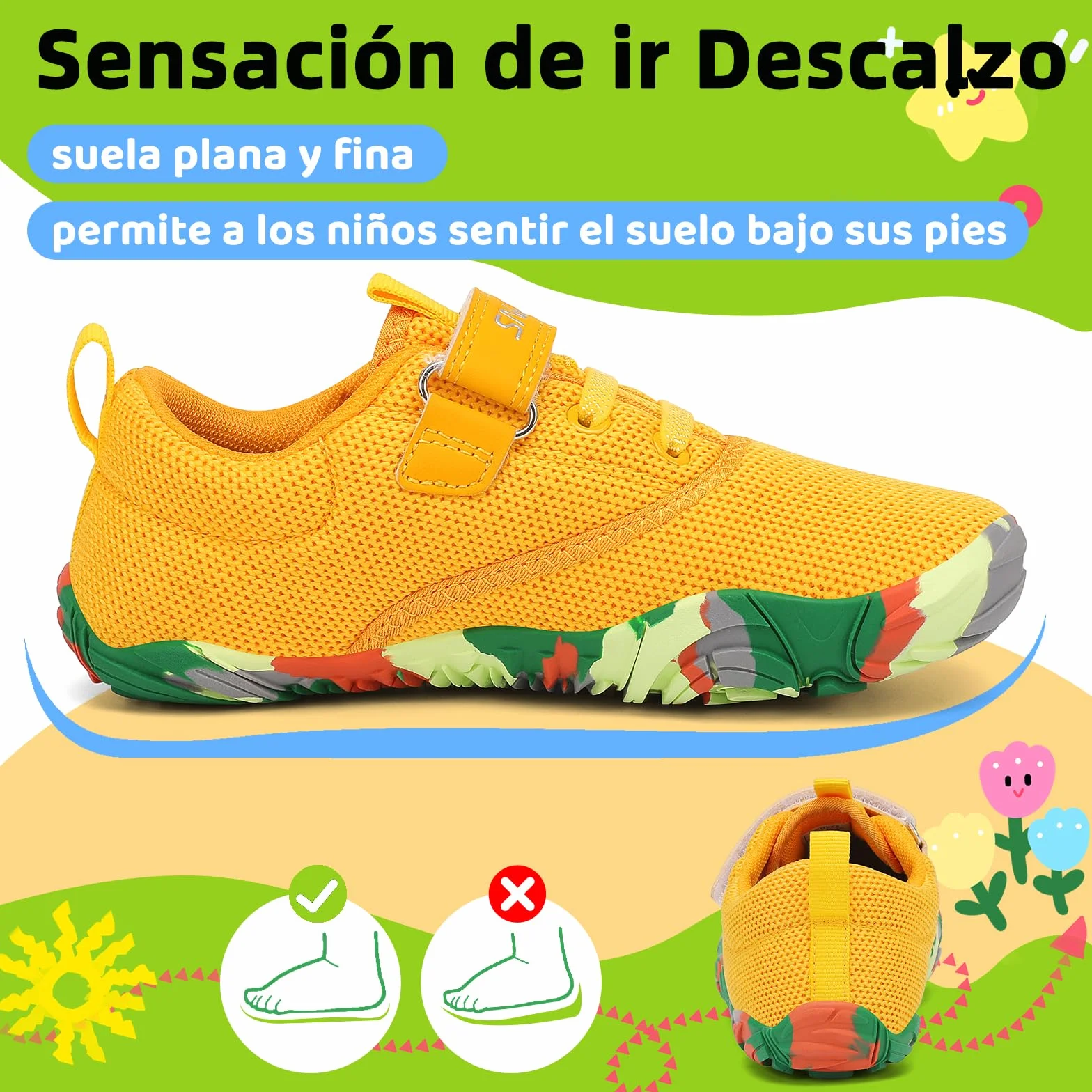 SAGUARO Zapatillas Barefoot Niños Antideslizantes Ligeras Calzado Descalzos Talla 24-36