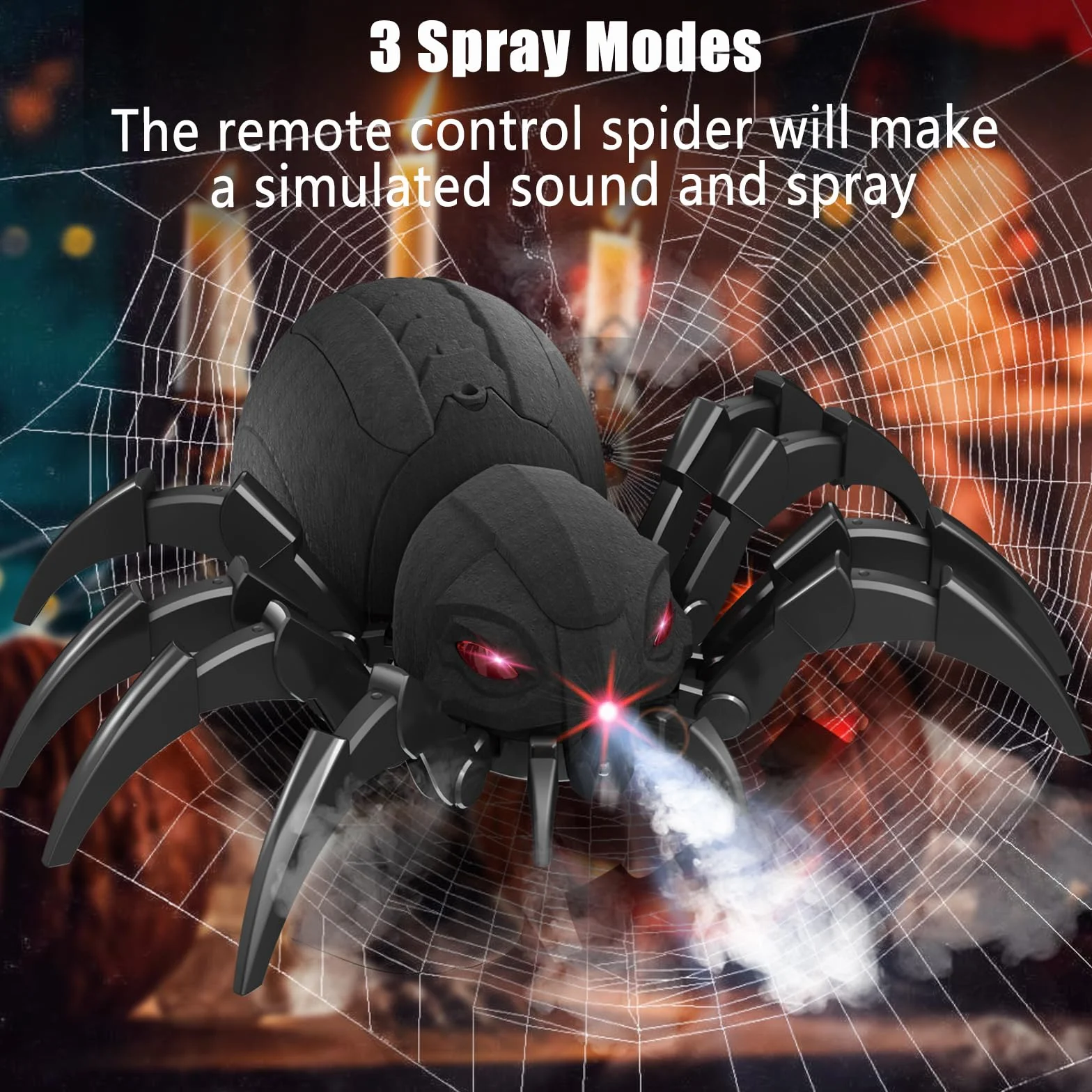 DEUKNICE Robot Araña RC Realista, Juguete Araña de Control Remoto LED, Regalos para 3 4 5 6 7 8 9 10 11 12 años niños niñas, Navidad Cumpleaños Halloween Juguetes para Niños.