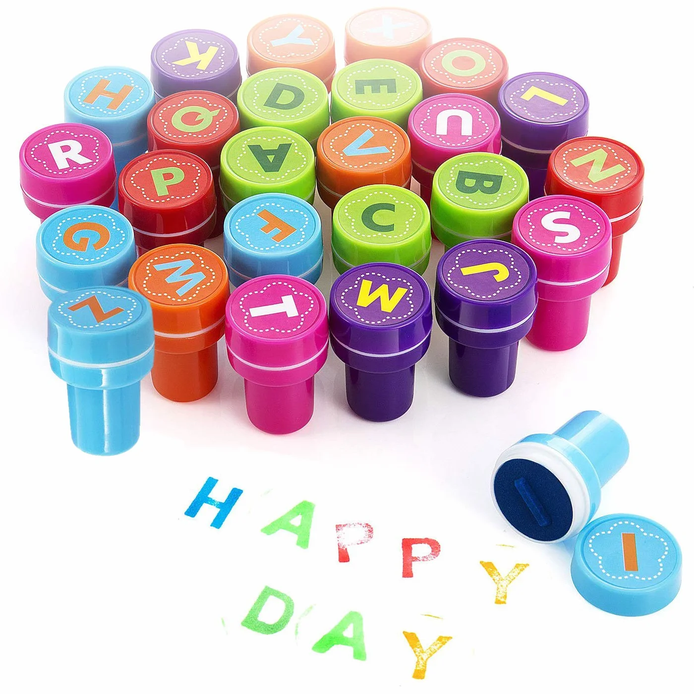 26 Piezas Sellos de Entintado de Alfabeto, sellos de letras para niños Infantiles regalo de cumpleaños