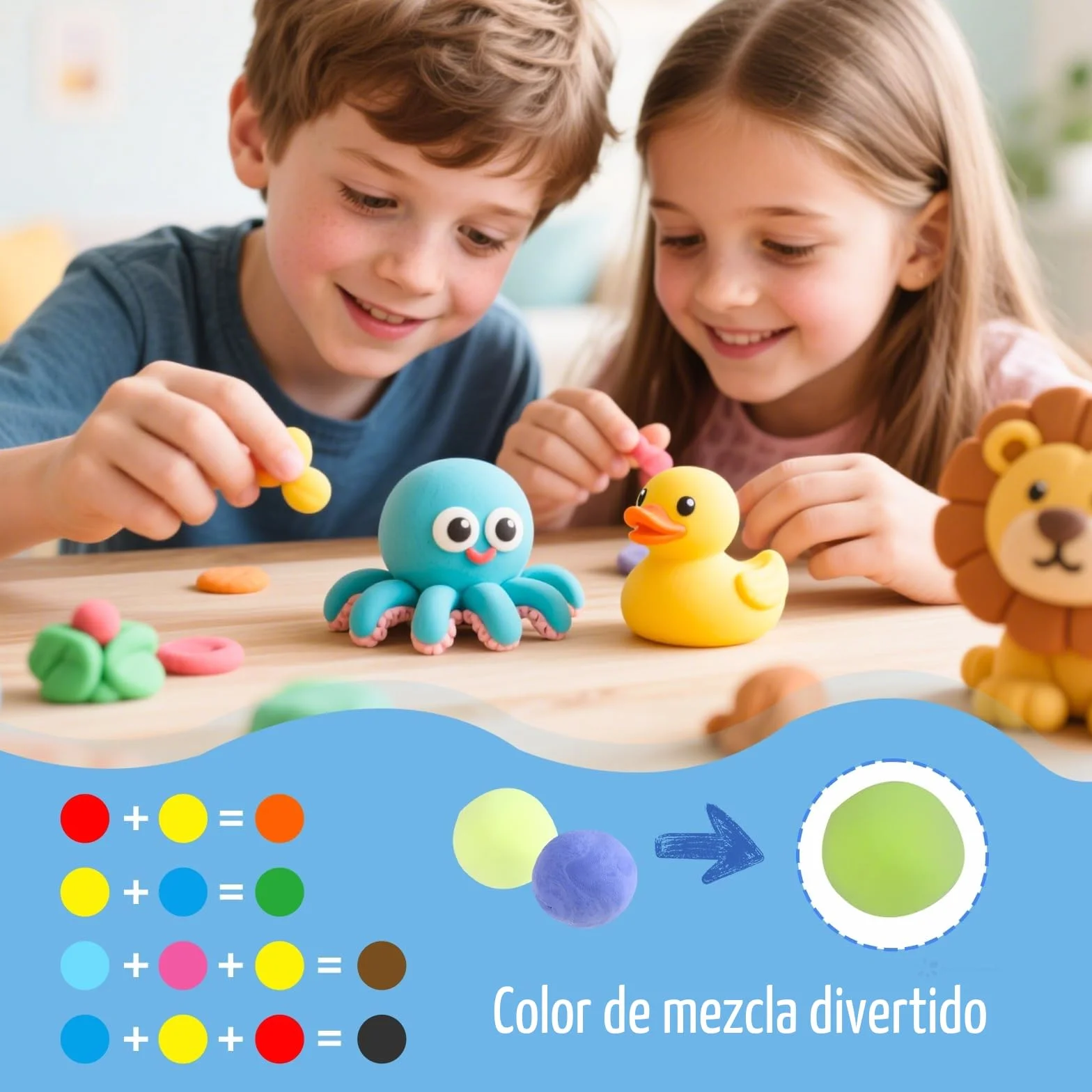 48 Colores de Arcilla Secado al Aire, Arcilla Polimérica Secado al Aire, Pasta Modelar Secado al Aire, Arcilla de Colores para Niños, Regalo para Niños y Niñas de 3-12 Años
