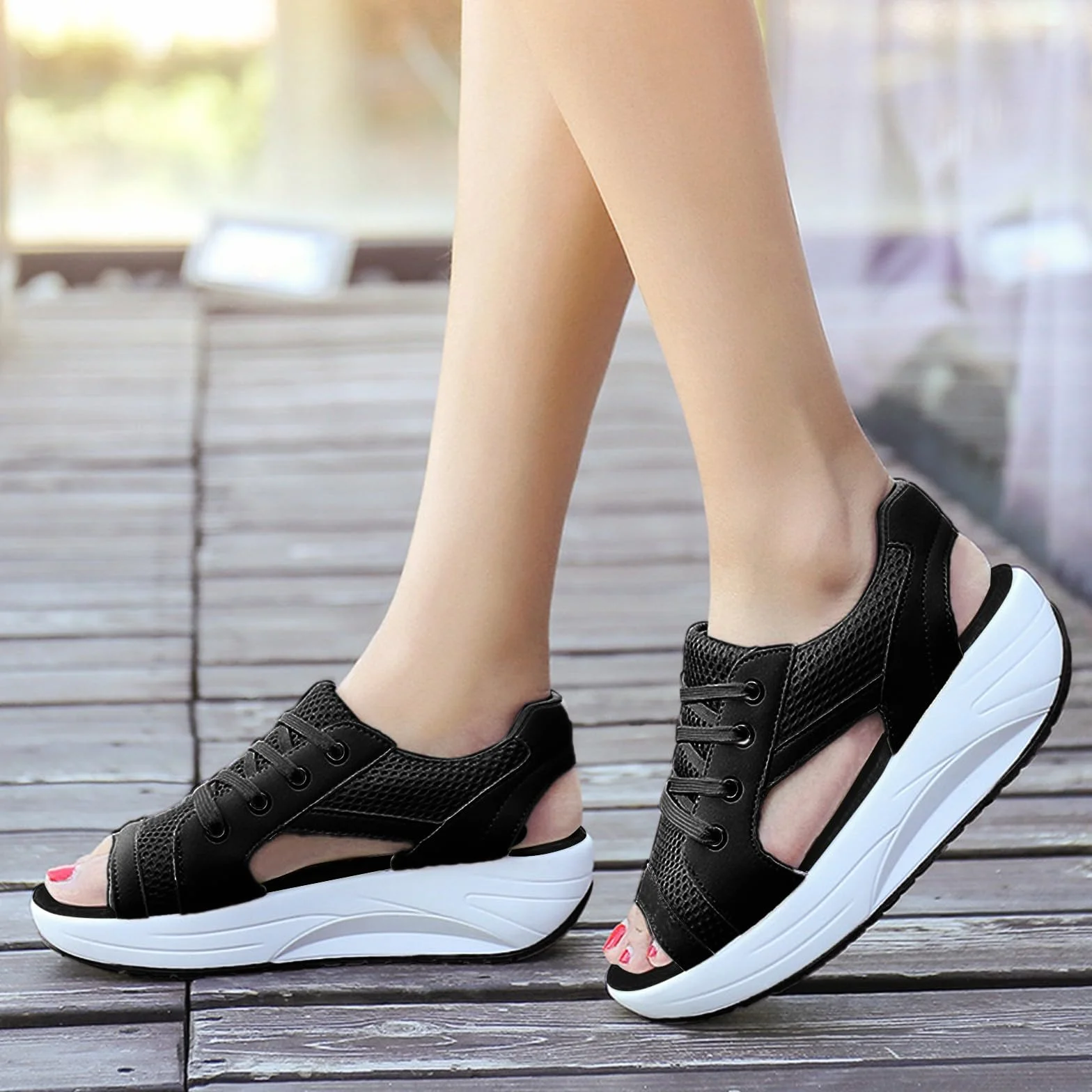 Zapatillas de deporte para mujer, zapatos deportivos ligeros, malla transpirable, fitness, gimnasio