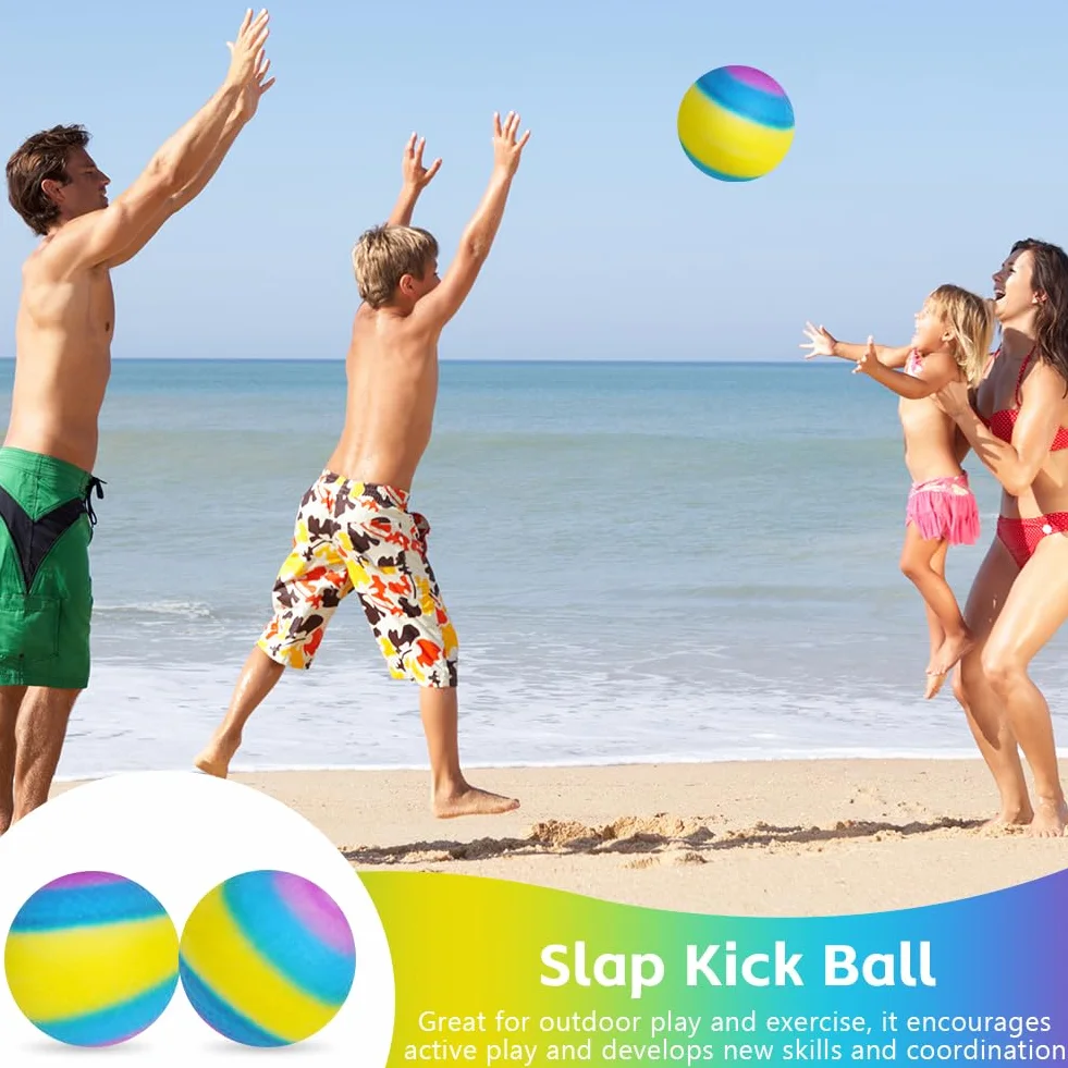 OSDUE Bola Arcoiris Pelota De Inflable, Pelotas de PVC Juguete Pelota Hinchable, Pelota de Playa de 8.6 Pulgadas Balones de Agua Bola de Juego Balon Interior y Exterior (Azul-Violeta)