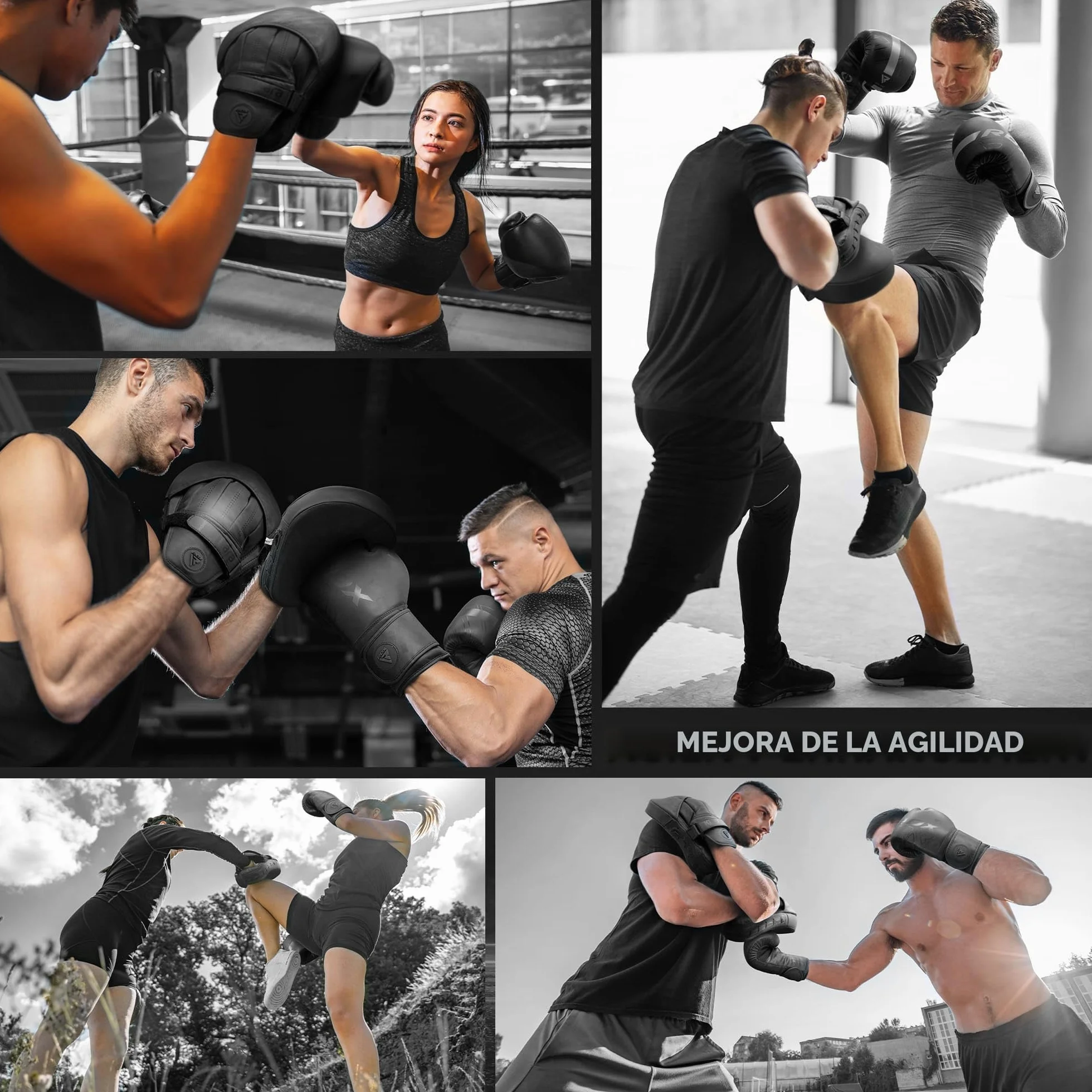 RDX Manoplas de Boxeo Muay Thai MMA Entrenamiento Paos, Maya Hide Cuero Curvadas Boxing Pads