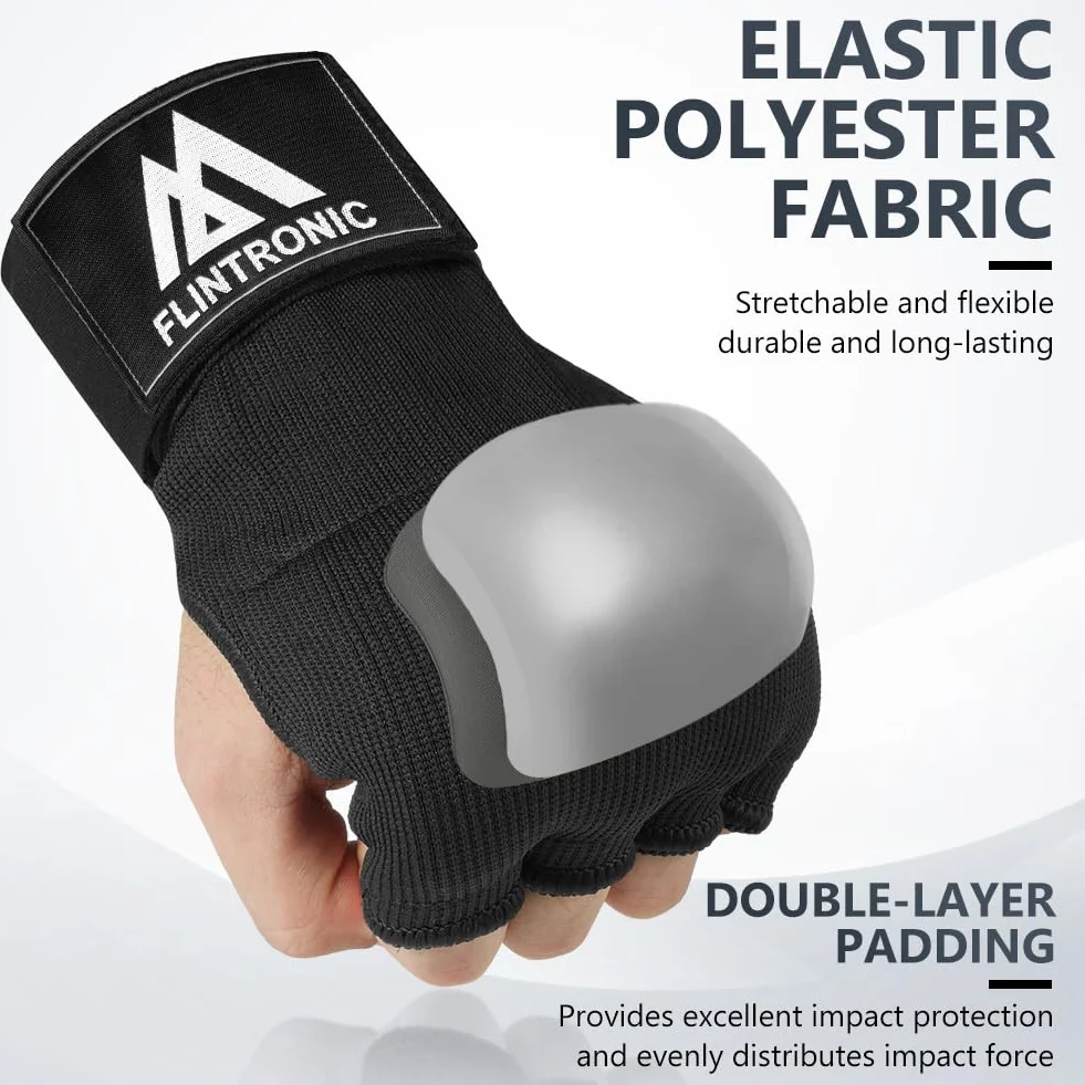 Flintronic Guantes de Boxeo 95cm Correa de Muñeca Acolchado Protección para Manos Muay Thai MMA