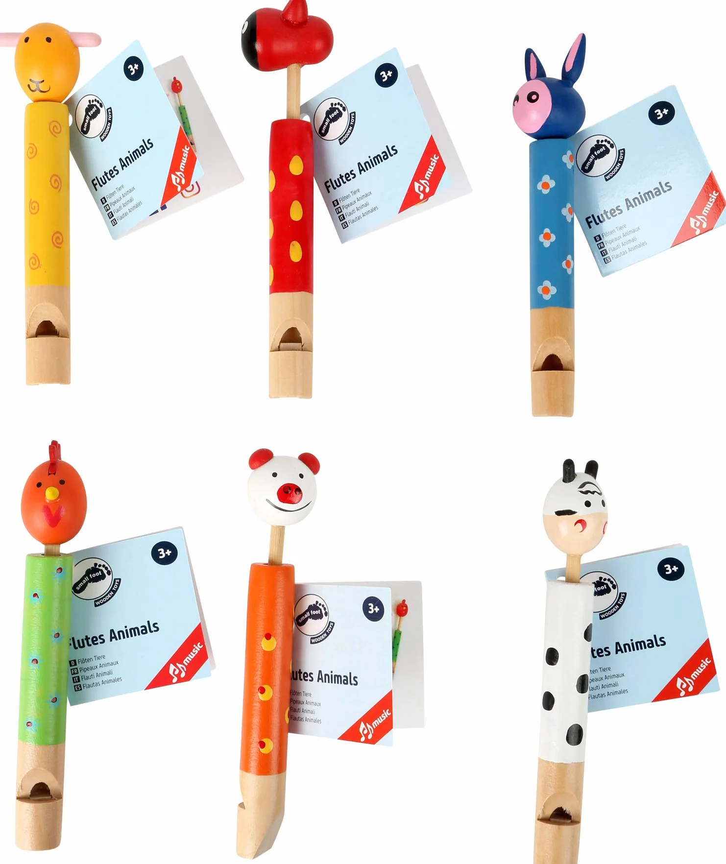 Small Foot Company 7744 - Juego de 6 Flautas de Animales [Importado de Alemania]