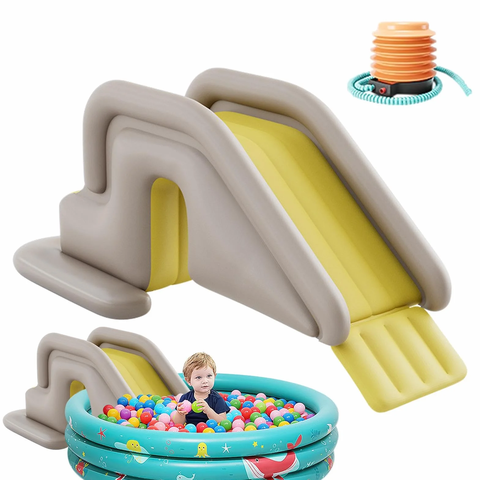 Tobogán Hinchable para Piscina Infantil - Toboganes Resistentes al Vuelco para Diversión en Parques Acuáticos de Exterior | Juegos Inflables para Uso en Suelo, Centro de Actividades Acuáticas,