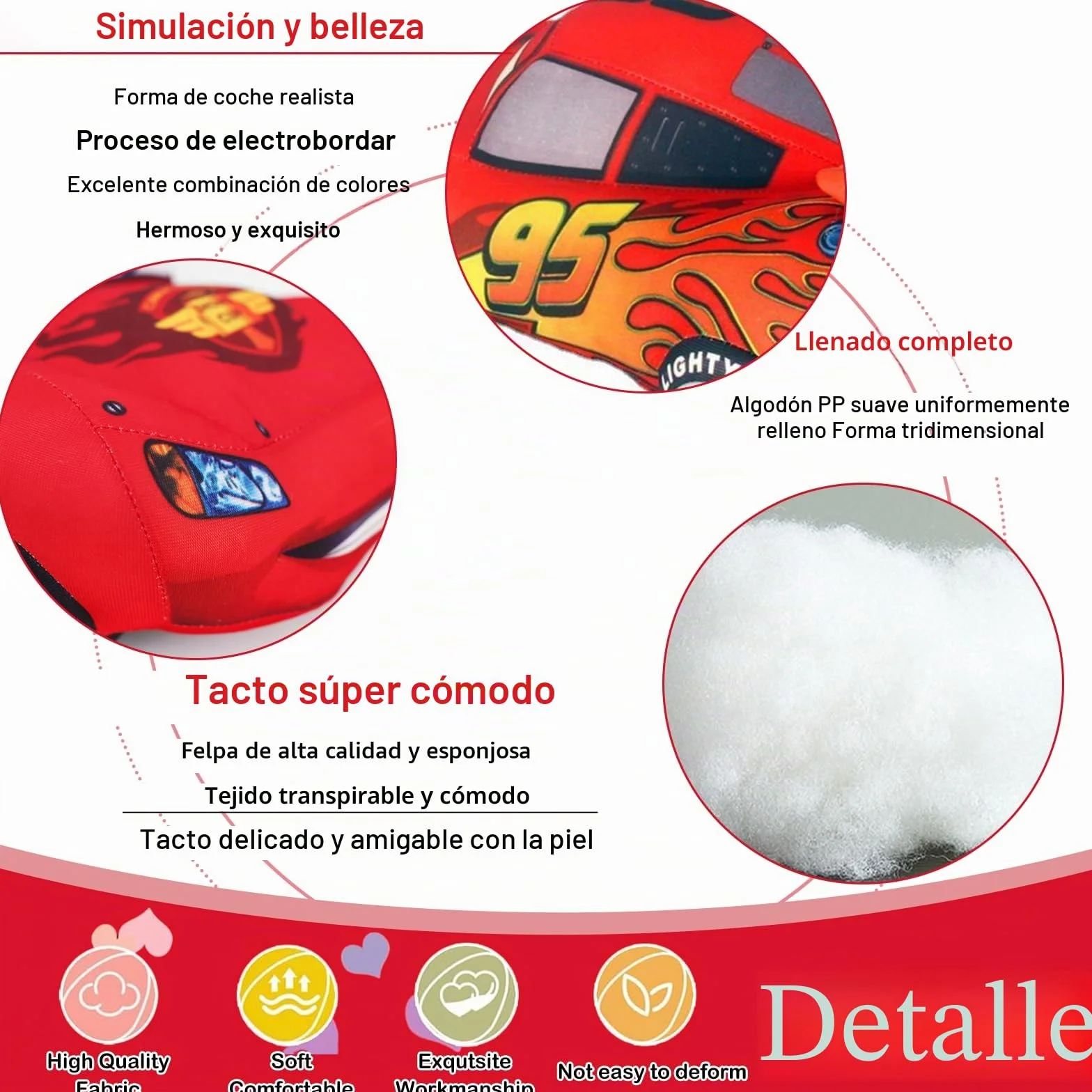 Coche de Juguete de Peluche Juguetes de Peluche Cars Lindo Muñeco de Peluche de Coche de Carreras de Dibujos Animados de 25 cm Ideal para Jugar a Coleccionar y Acurrucarse