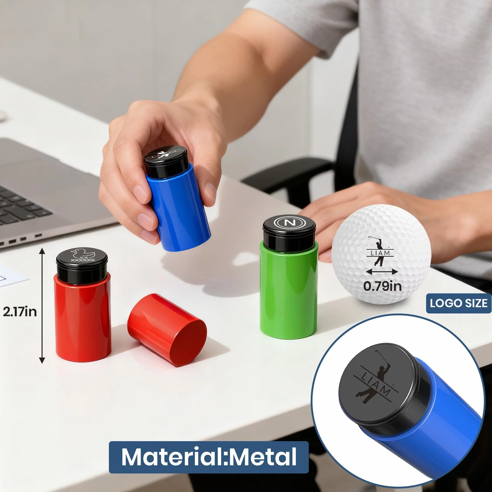 Sello personalizado de pelota de golf autoentintado marcador de monograma