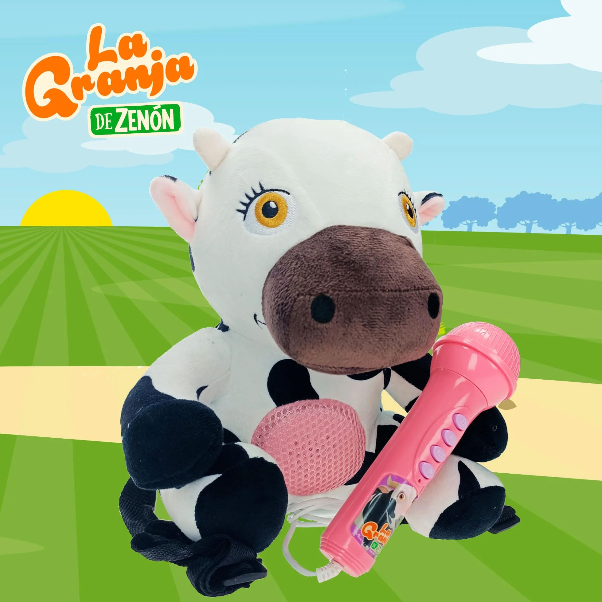 Vaca Lola con micrófono. La Granja de Zenón (Reig4936)
